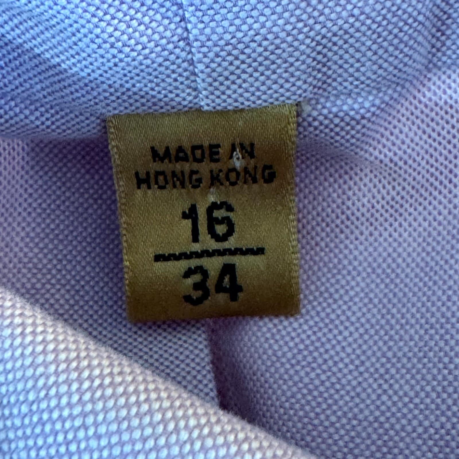 Gold Label Men’s Dress Shirt 16×34 Light Purple 100% Cotton Long Sleeve Formal - Thumbnail 13