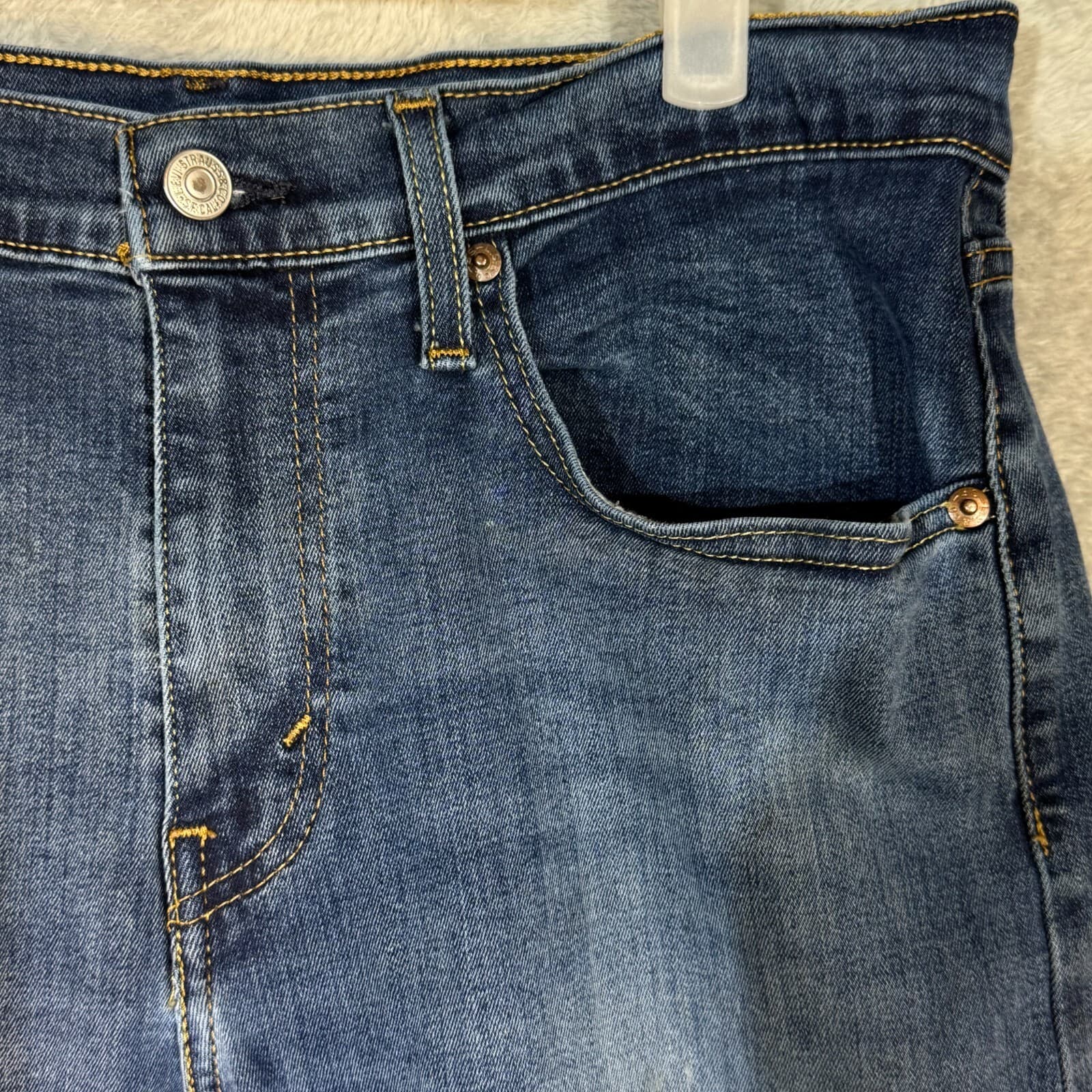 Levi’s 502 Men’s Jeans 32x32 Blue Denim Stretch Mid-Rise Straight Leg - Thumbnail 8