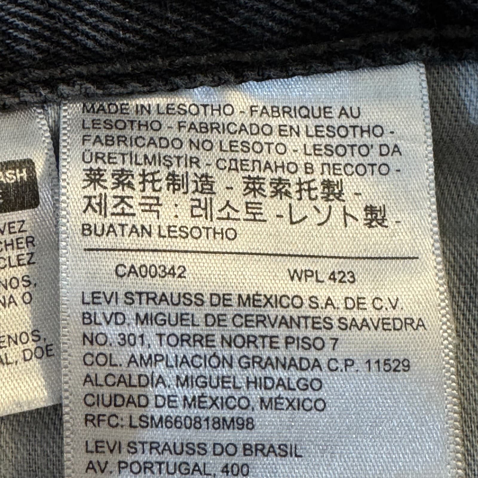 Levi's 505 Men's Jeans 40x30 Black Denim Regular Fit Straight Leg - Thumbnail 4