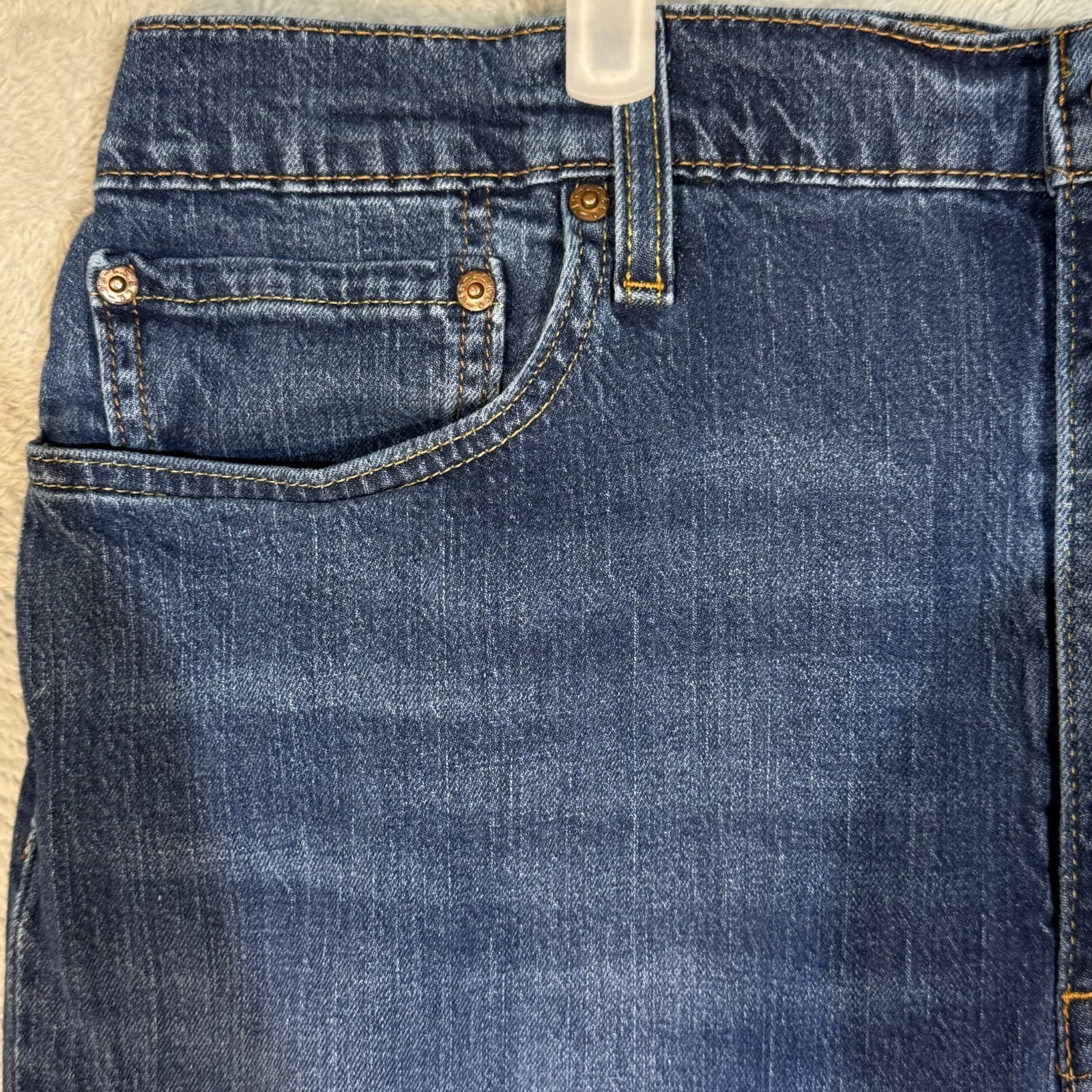 Levi’s 502 Men’s Jeans 38x30 Blue Denim Stretch Mid-Rise Straight Leg - Thumbnail 3