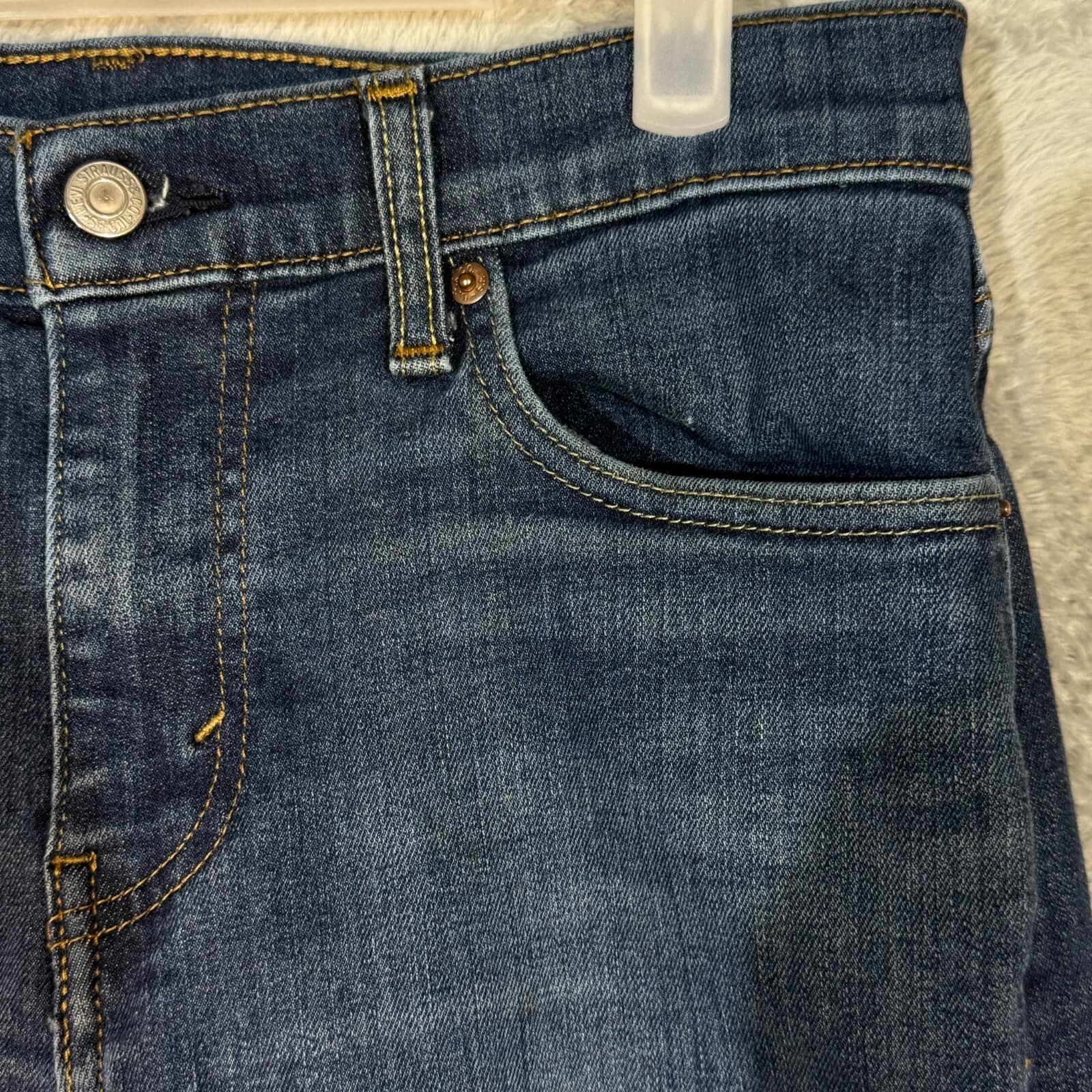 Levi’s 502 Men’s Jeans 30x28 Blue Denim Stretch Mid-Rise Straight Leg - Thumbnail 4