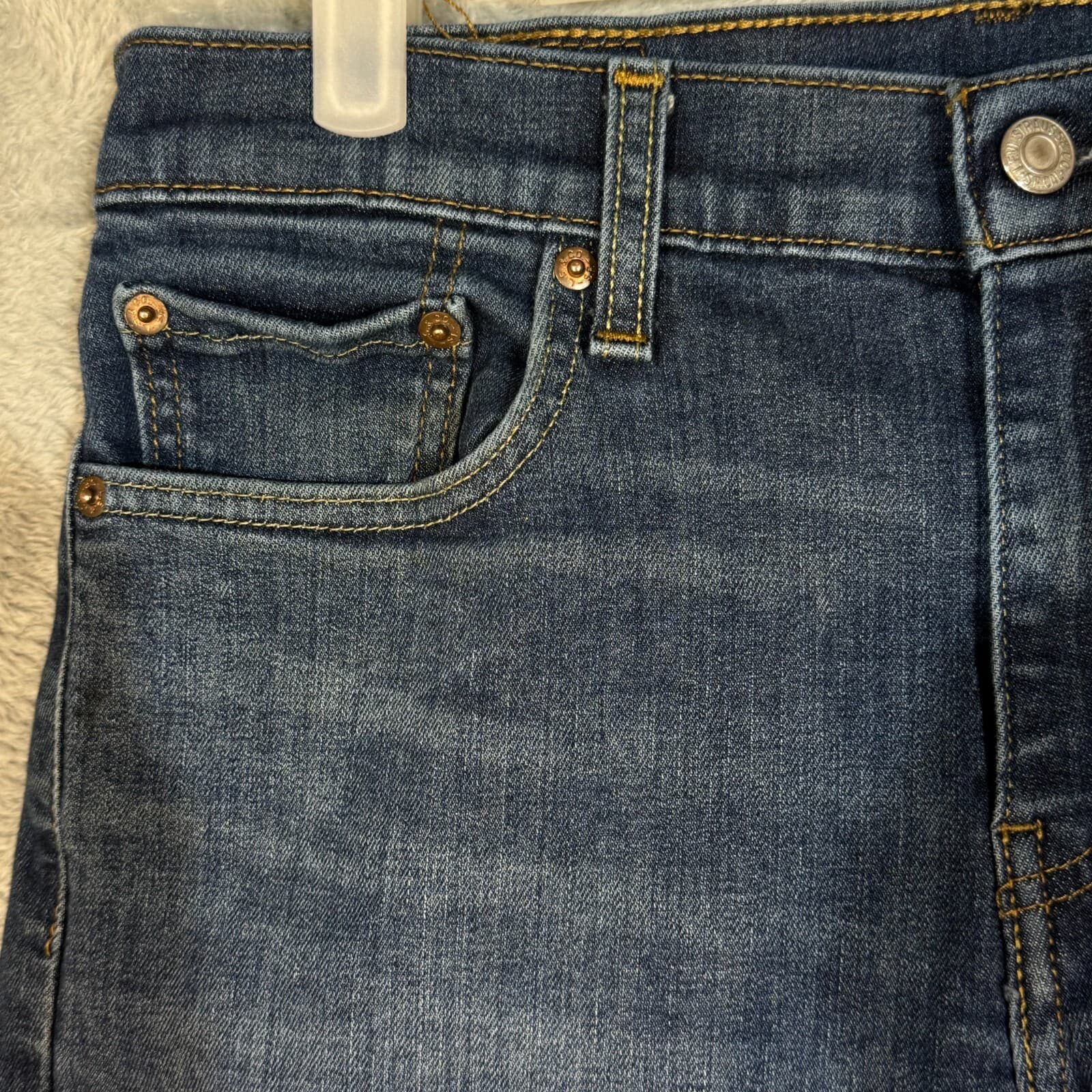 Levi’s 502 Men’s Jeans 30x28 Blue Denim Stretch Mid-Rise Straight Leg - Thumbnail 3