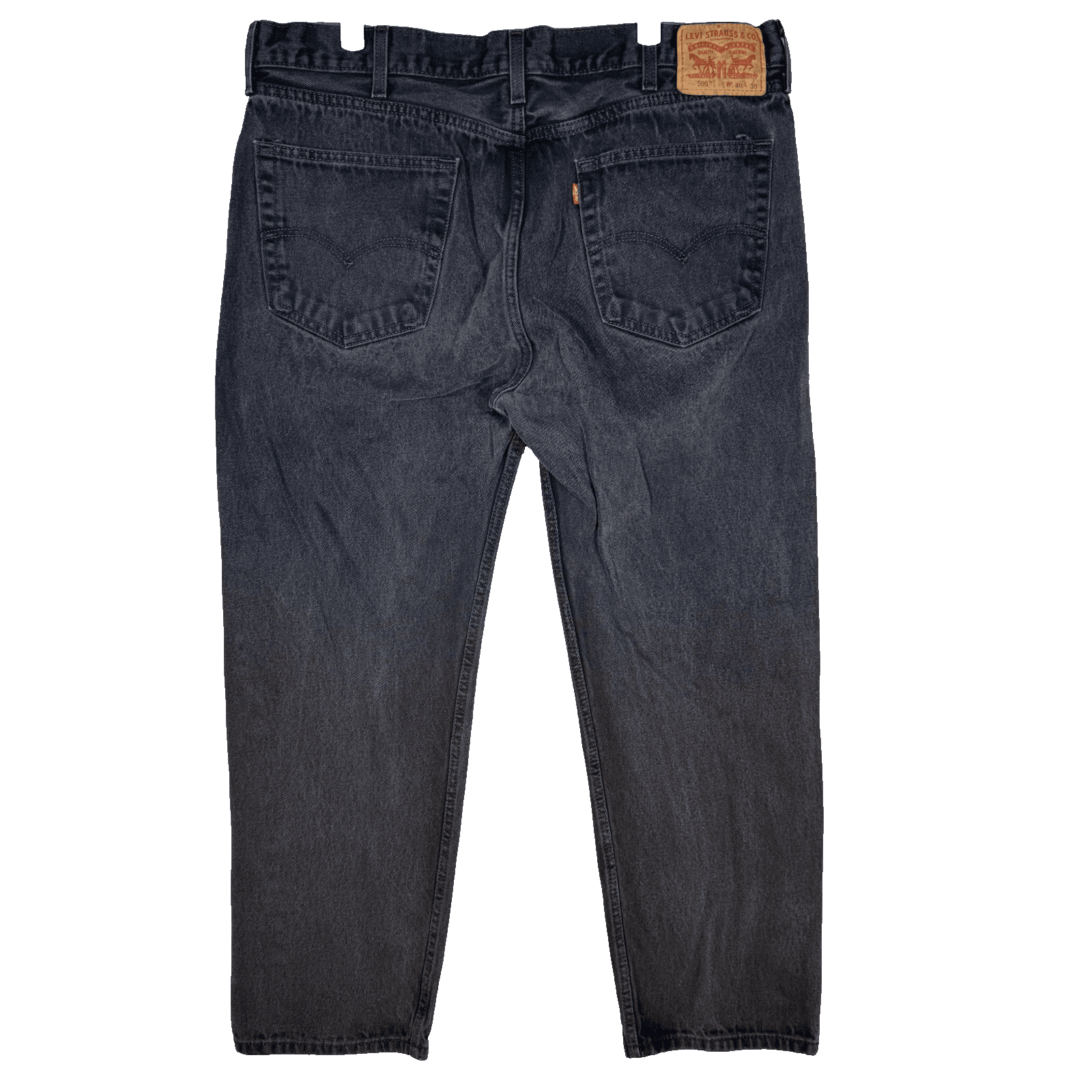 Levi's 505 Men's Jeans 40x30 Black Denim Regular Fit Straight Leg - Thumbnail 2