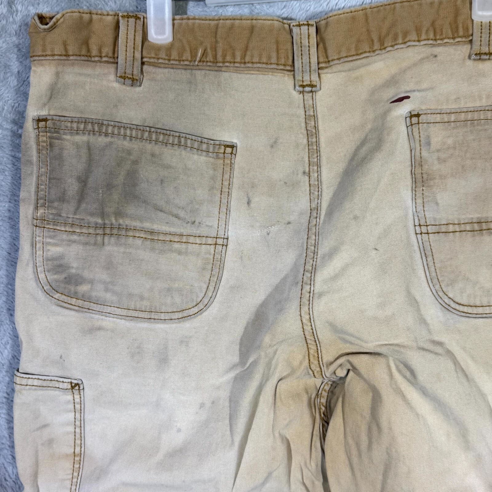 Carhartt Work Pants Men’s 40x30 Tan Stretch Relaxed Fit Canvas Utility Workwear - Thumbnail 7