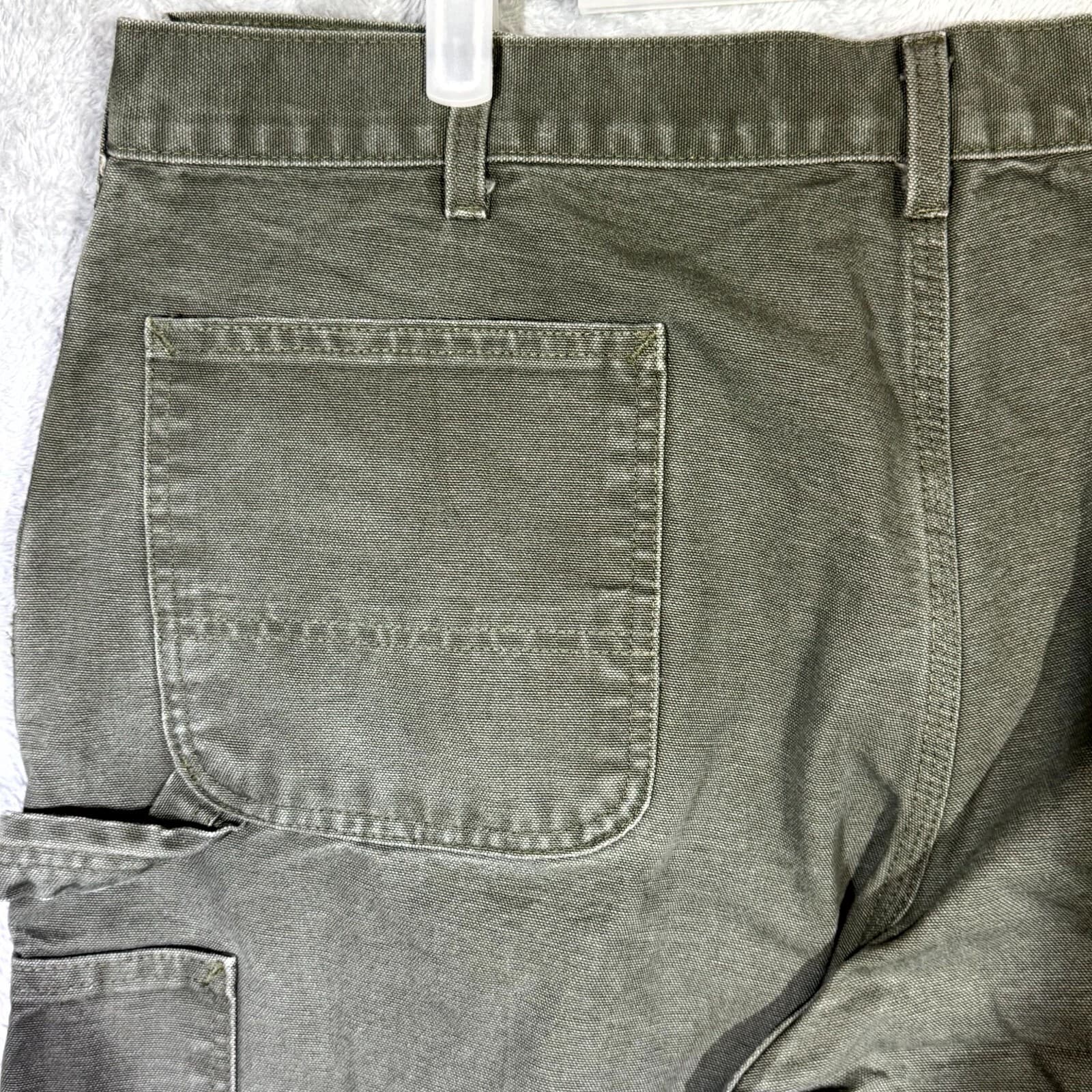 Carhartt Men’s Carpenter Jeans 40x29 Green Denim High-Rise Straight Leg Work - Thumbnail 7