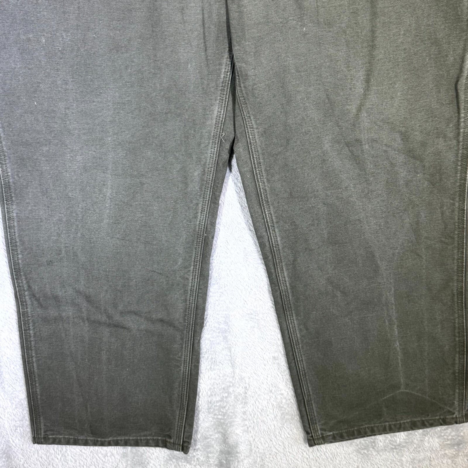 Carhartt Men’s Carpenter Jeans 40x29 Green Denim High-Rise Straight Leg Work - Thumbnail 6