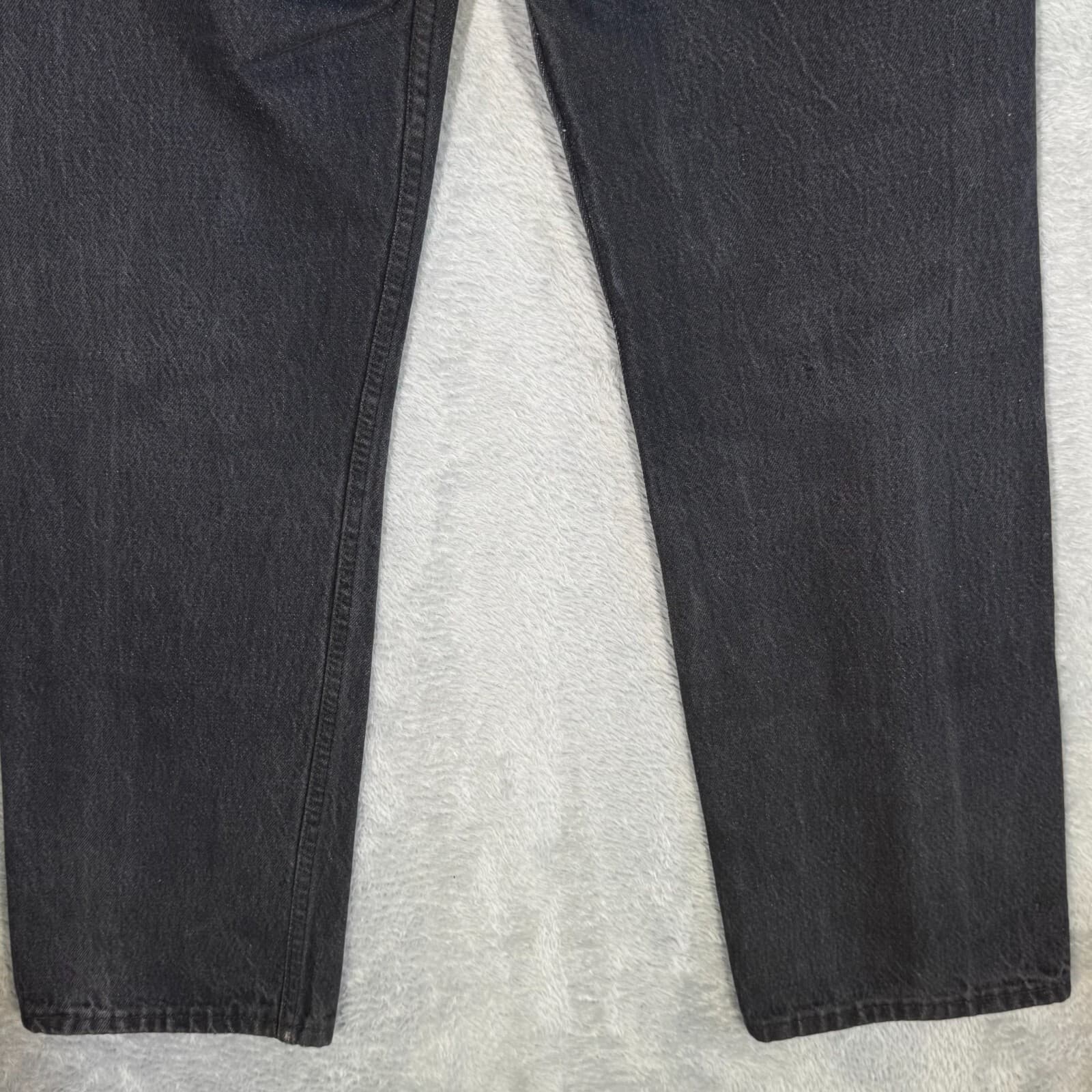 Levi’s 501 Men’s Jeans 31x30 Black Denim Button Fly Straight Leg - Thumbnail 8