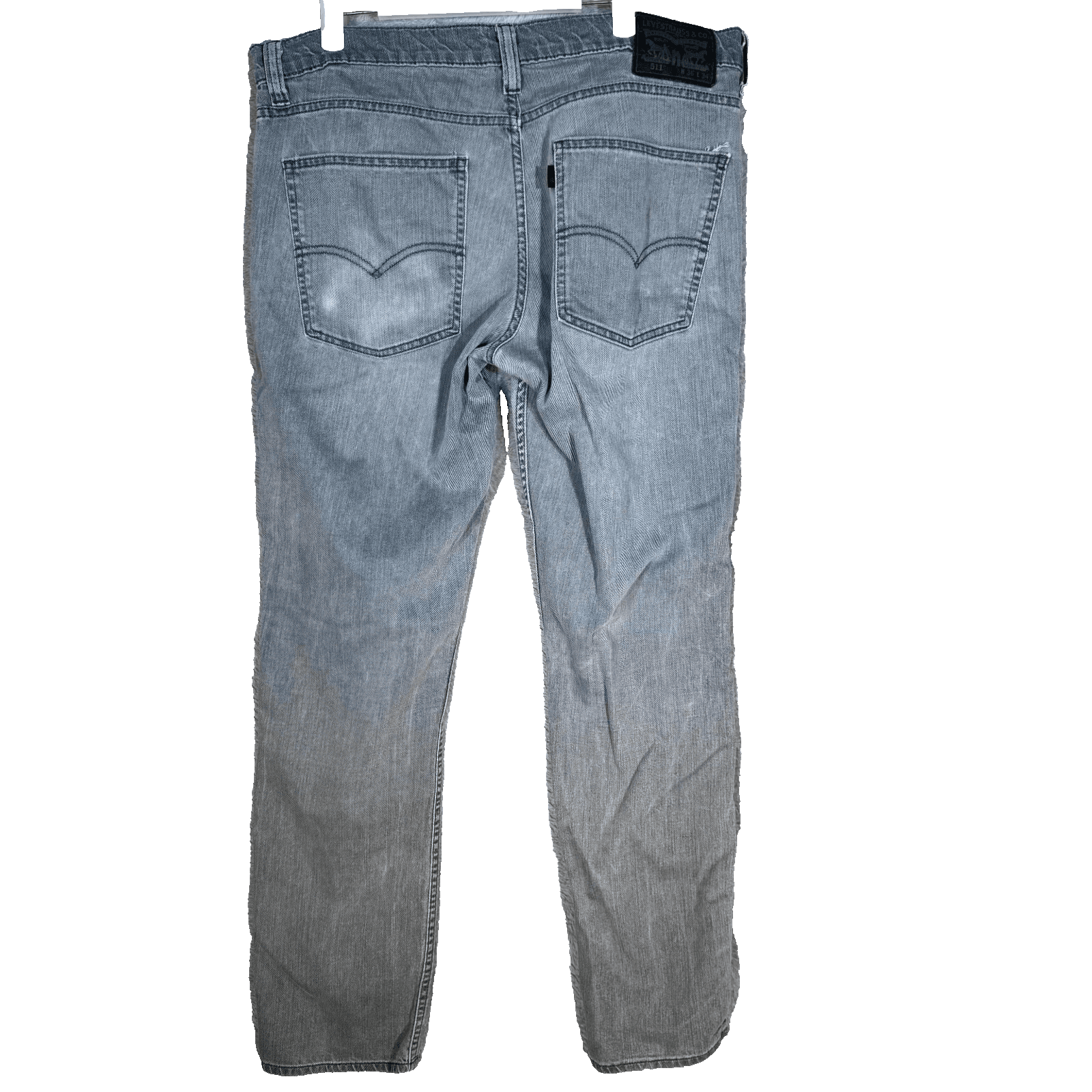 Levi's 511 Men's Jeans 36x34 Gray Denim Stretch Slim Fit Mid-Rise Straight - Thumbnail 2