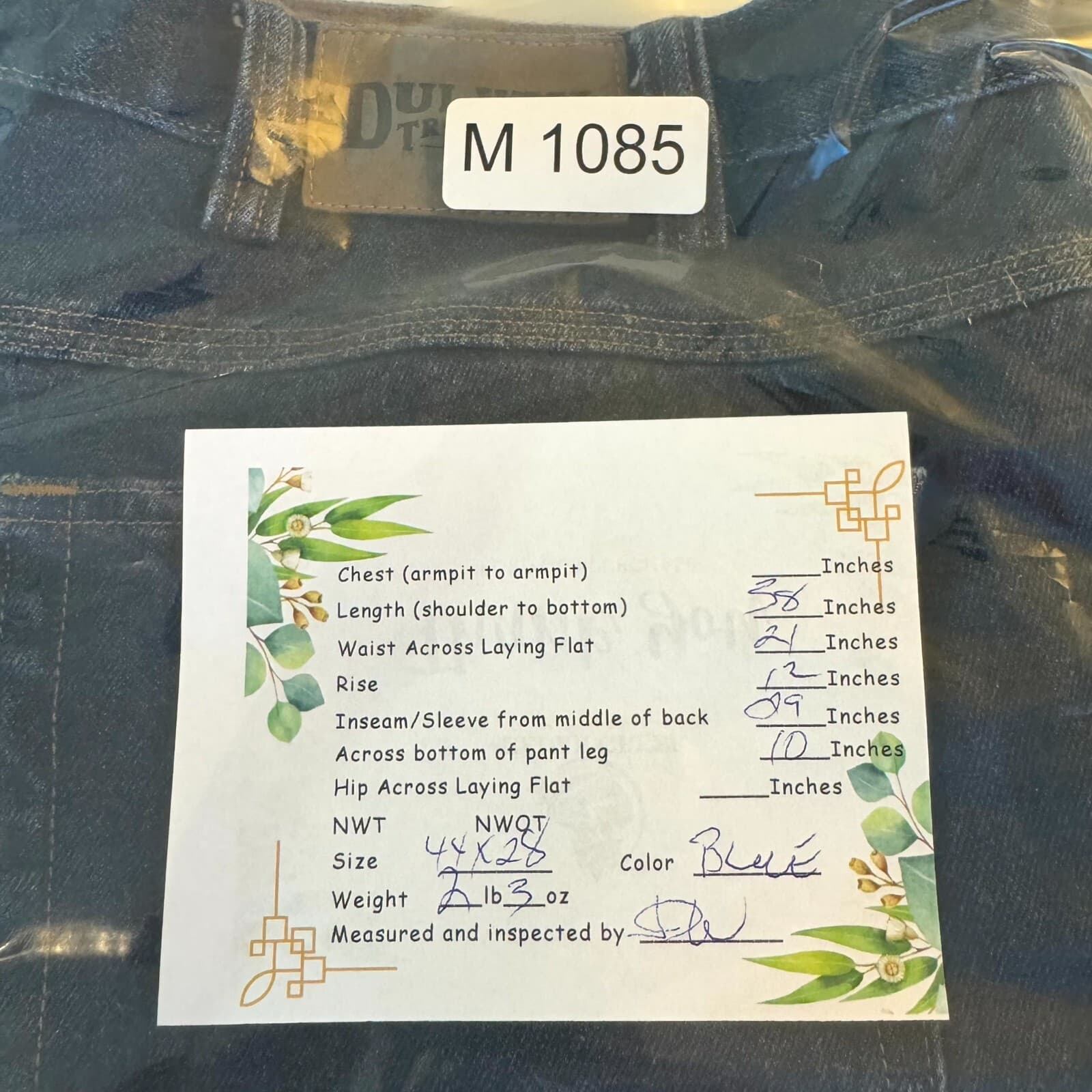 Duluth Trading Men’s Crop Jeans 44×28 Blue Denim 100% Cotton Straight Leg Excell - Thumbnail 9