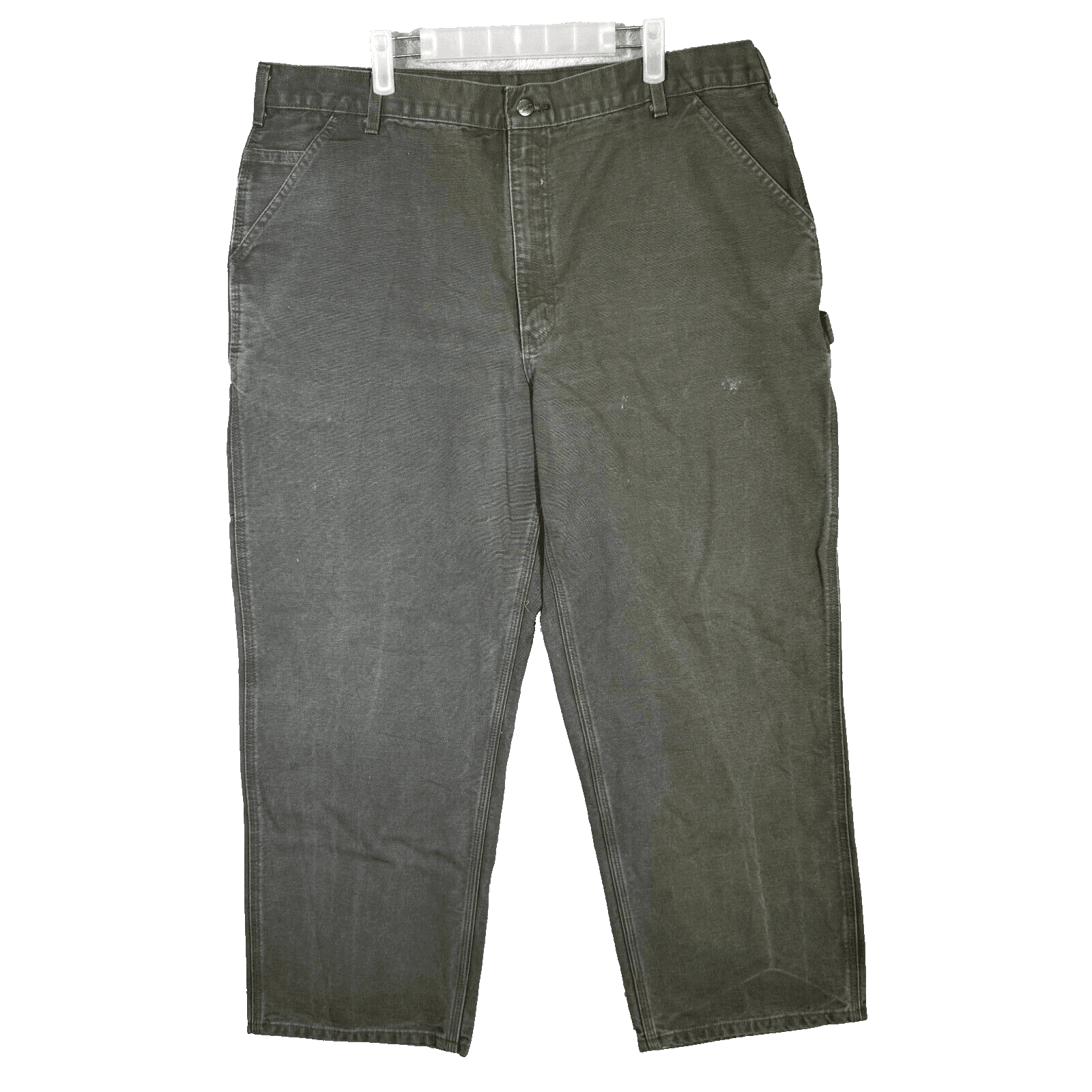 Carhartt Men’s Carpenter Jeans 40x29 Green Denim High-Rise Straight Leg Work - Image 1