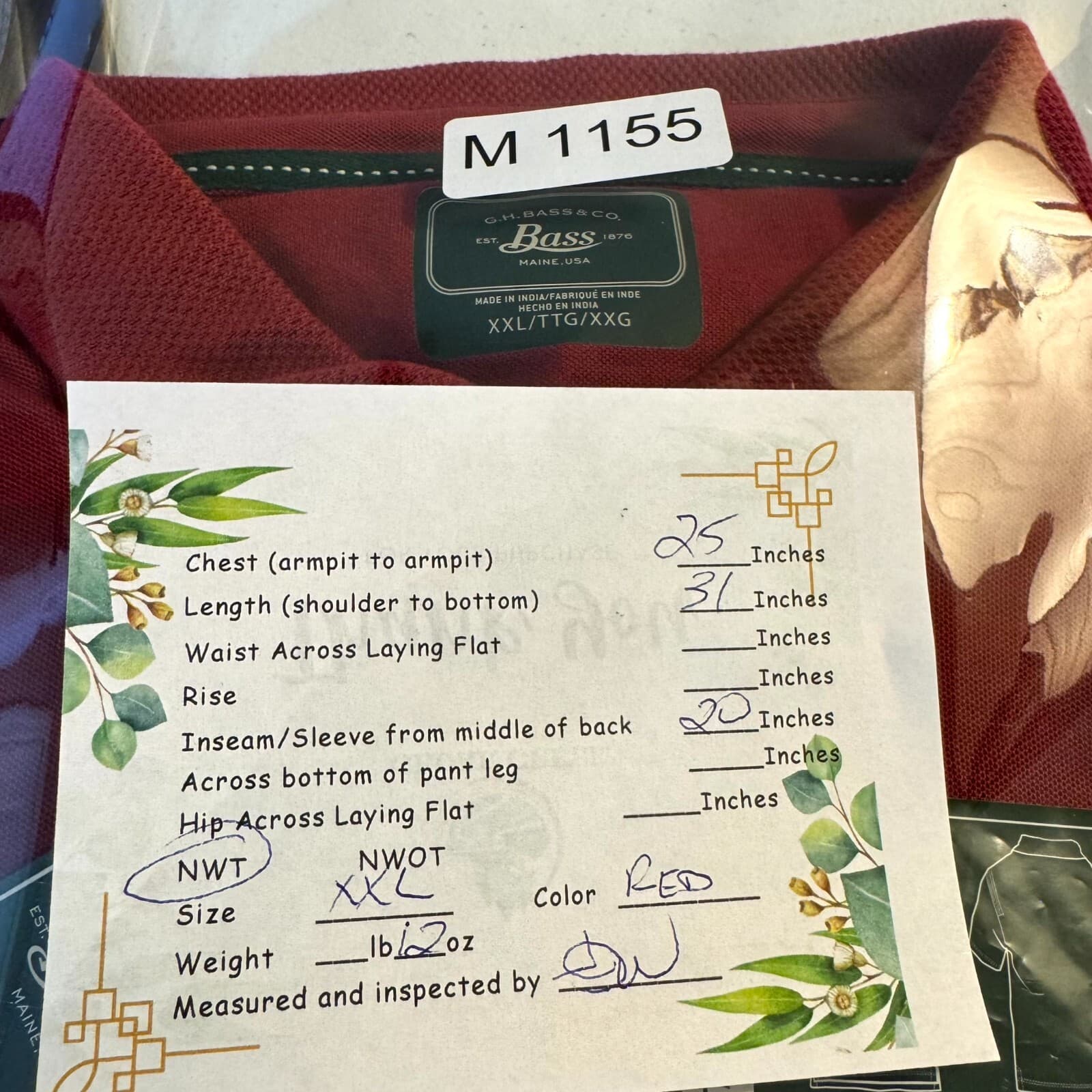 G.H. Bass & Co. Men’s Bluewater Bay Polo Shirt 2XL Red Cotton Short Sleeve New - Thumbnail 18