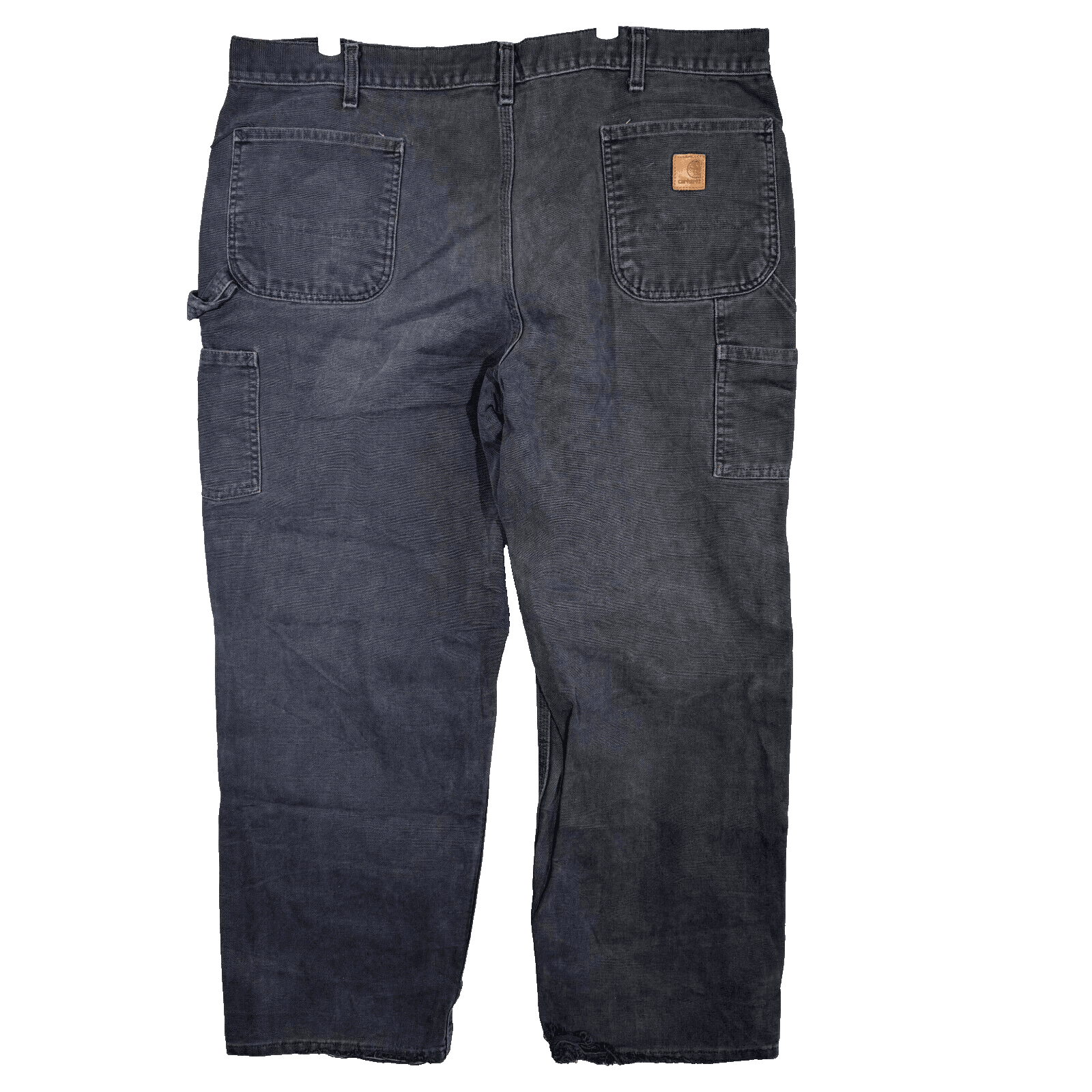 Carhartt Men’s Carpenter Jeans 42x32 Black Denim Frayed Hem Straight Leg - Thumbnail 2