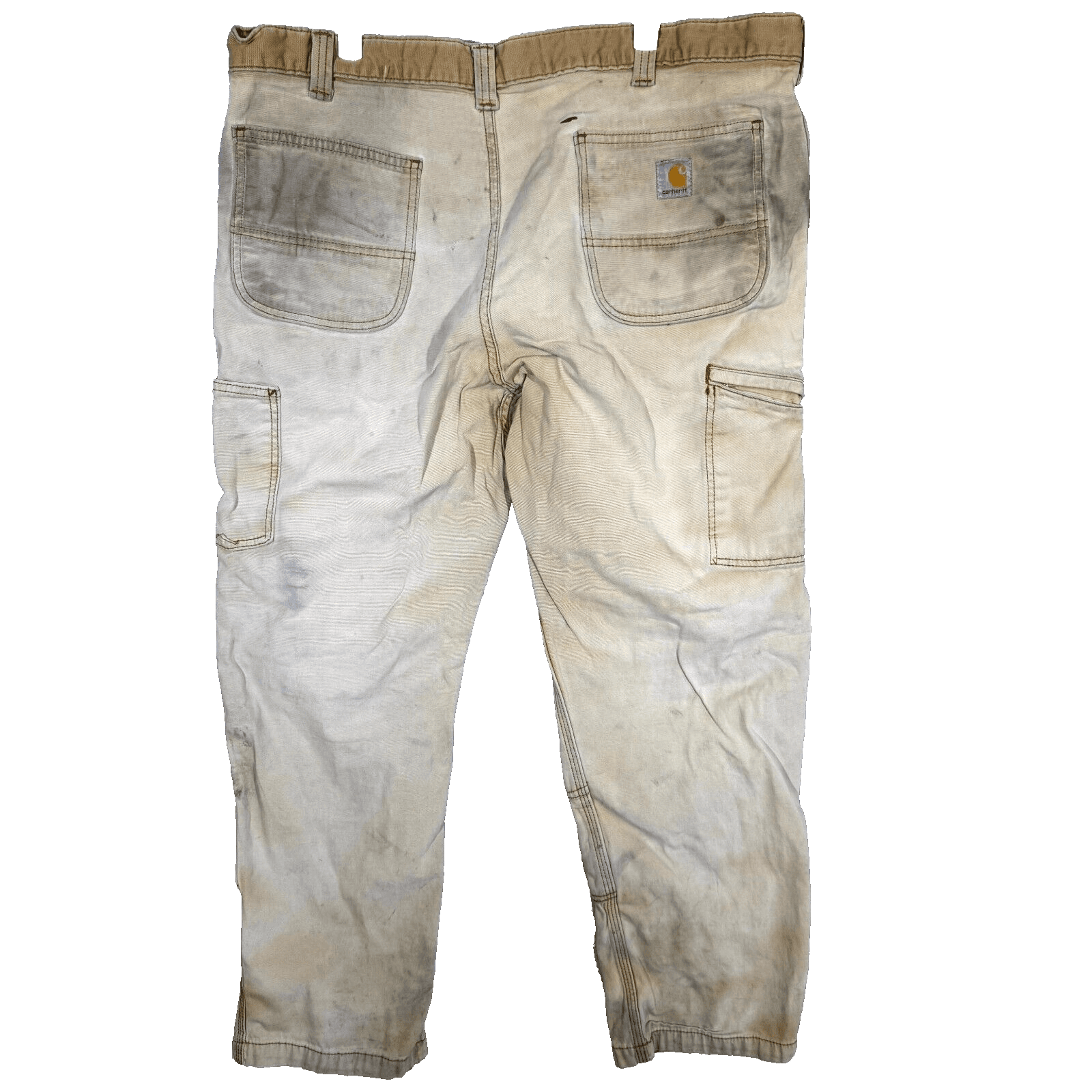 Carhartt Work Pants Men’s 40x30 Tan Stretch Relaxed Fit Canvas Utility Workwear - Thumbnail 2