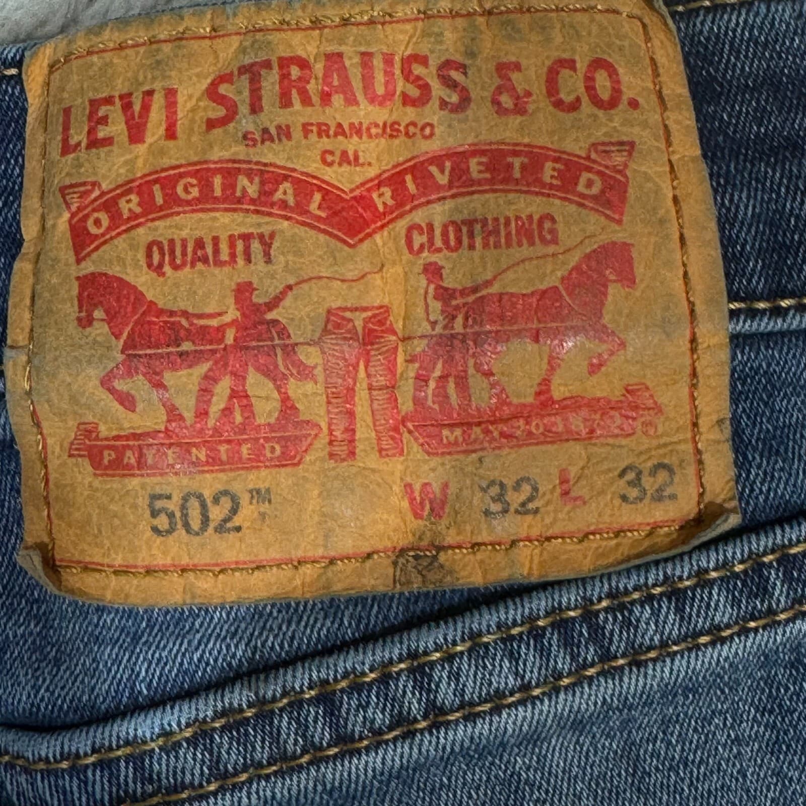 Levi’s 502 Men’s Jeans 32x32 Blue Denim Stretch Mid-Rise Straight Leg - Thumbnail 16