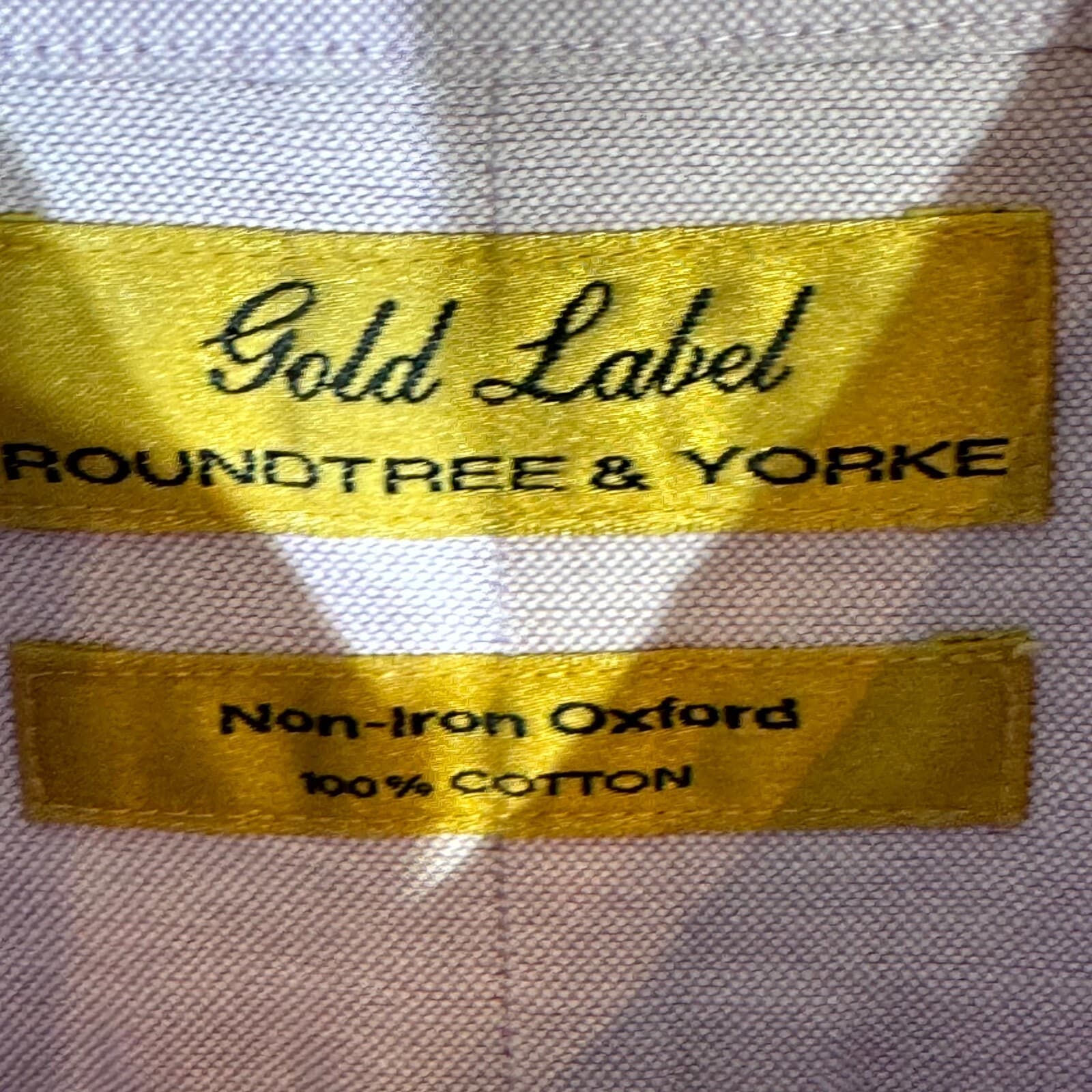 Gold Label Men’s Dress Shirt 16×34 Light Purple 100% Cotton Long Sleeve Formal - Thumbnail 7