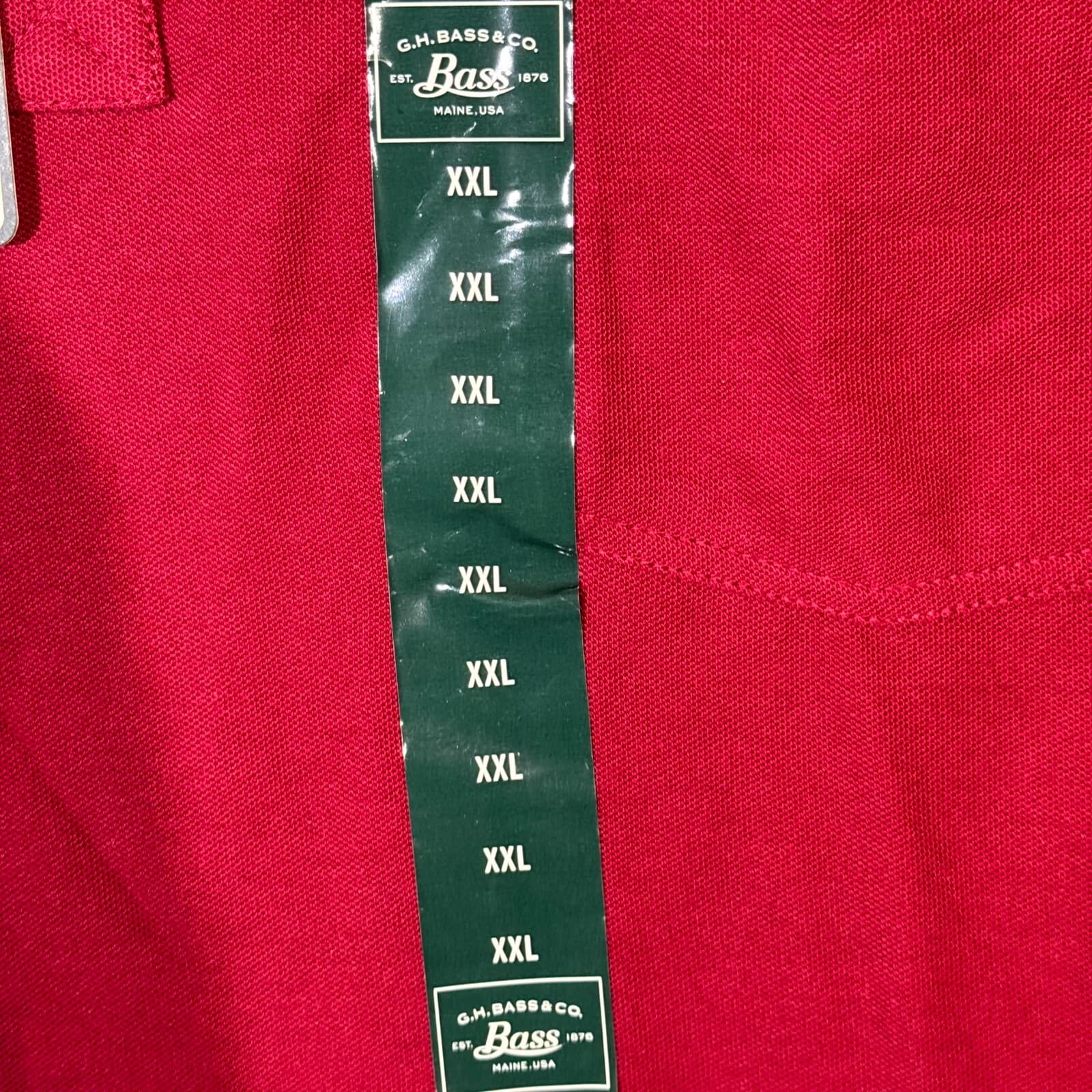 G.H. Bass & Co. Men’s Bluewater Bay Polo Shirt 2XL Red Cotton Short Sleeve New - Thumbnail 9