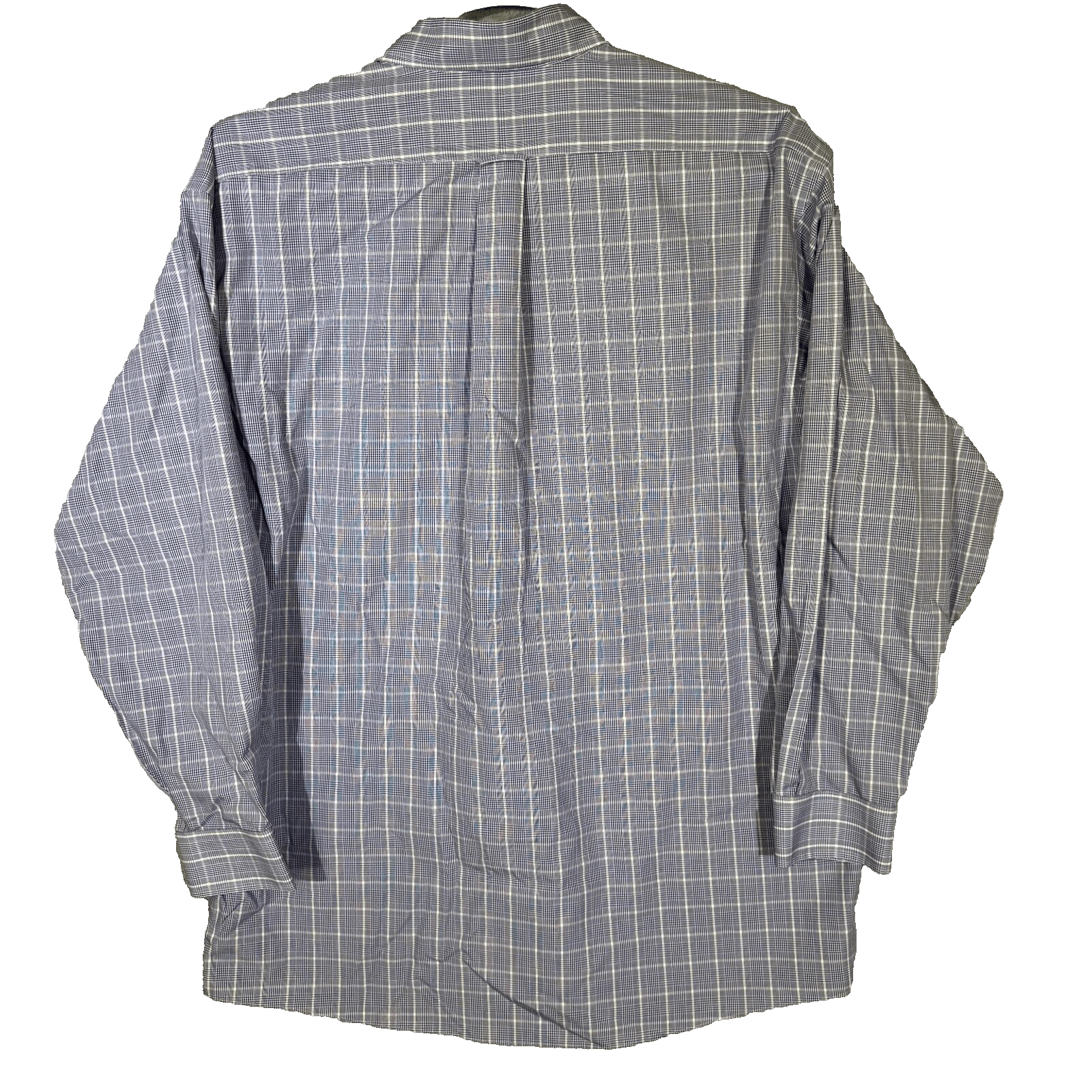 Gold Label Men’s Dress Shirt 17×35 Purple Plaid Cotton Long Sleeve Oxford - Thumbnail 2