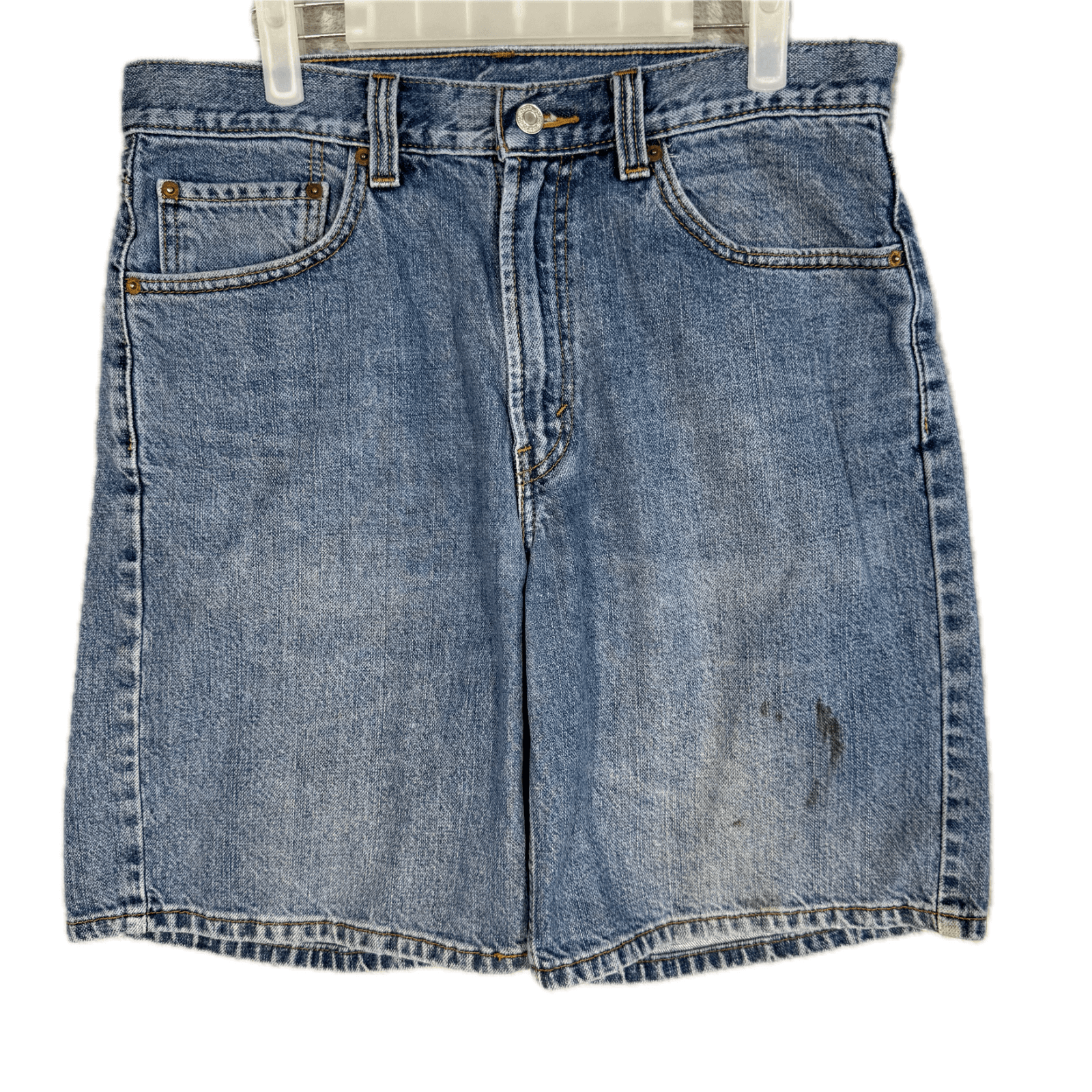 Levi's 550 Men's Shorts 33 Blue Denim Relaxed Fit Medium Wash - Image 1