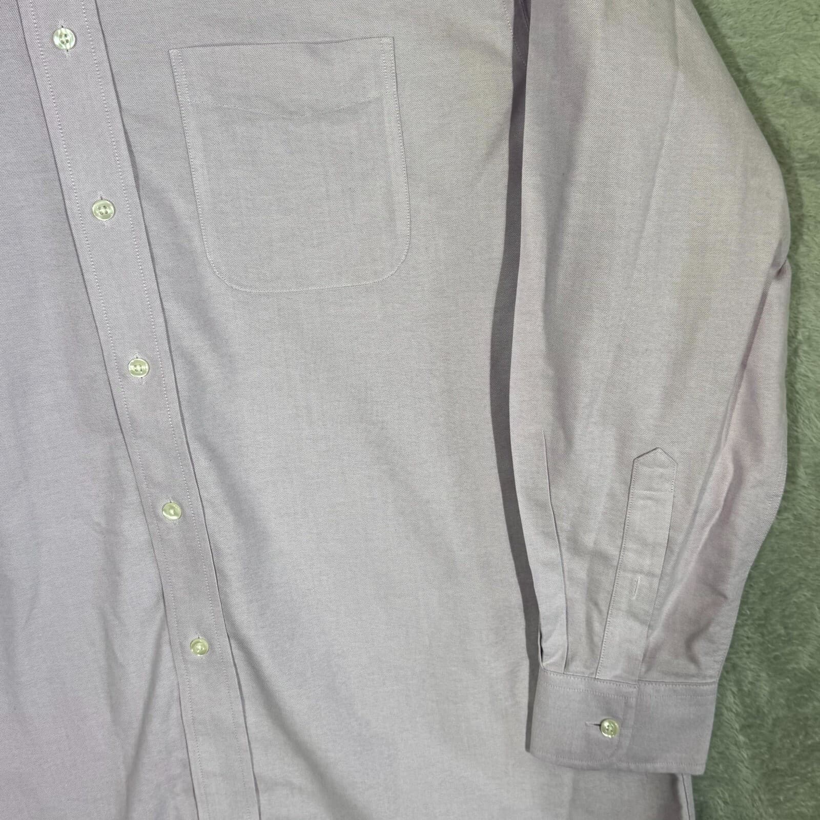 Gold Label Men’s Dress Shirt 16×34 Light Purple 100% Cotton Long Sleeve Formal - Thumbnail 5