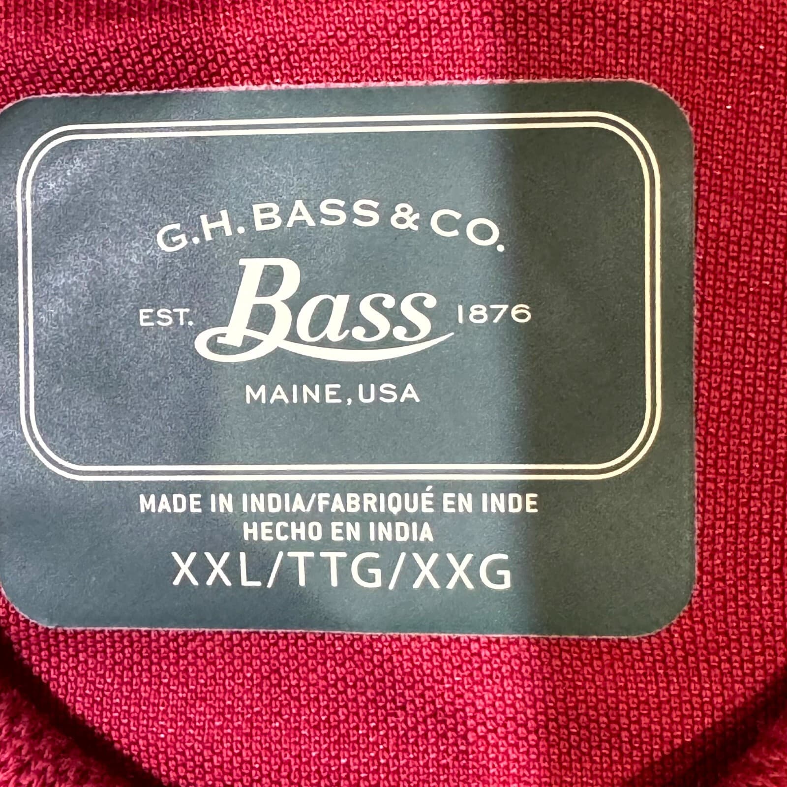 G.H. Bass & Co. Men’s Bluewater Bay Polo Shirt 2XL Red Cotton Short Sleeve New - Thumbnail 10