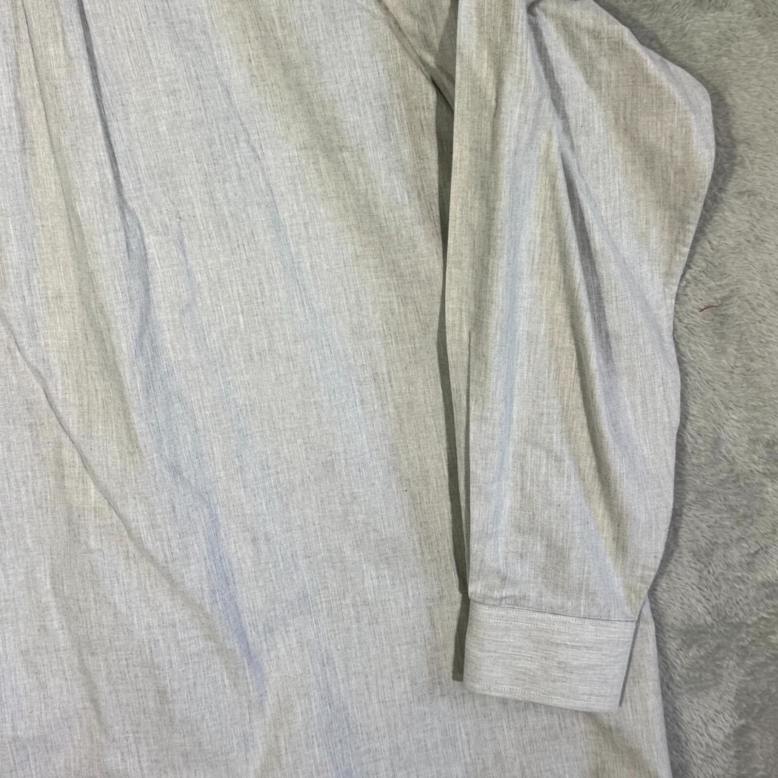 Gold Label Men’s Dress Shirt 17×35 Blue 100% Cotton Long Sleeve Formal - Thumbnail 13