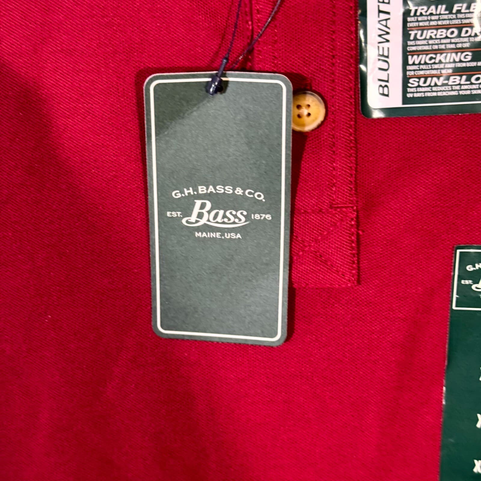 G.H. Bass & Co. Men’s Bluewater Bay Polo Shirt 2XL Red Cotton Short Sleeve New - Thumbnail 8