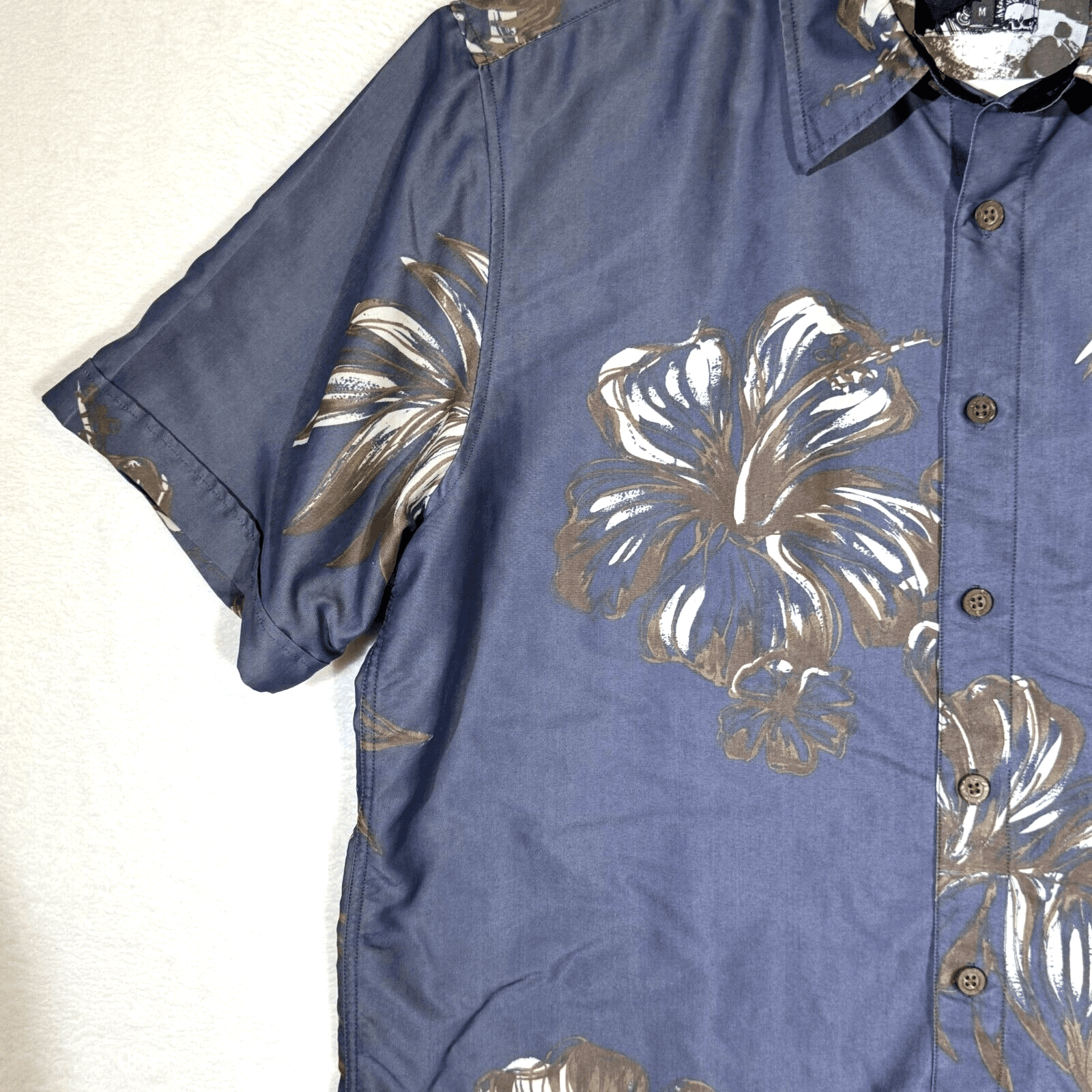 Billabong Men’s Shirt Medium Gray Floral Button-Up Short Sleeve Casual - Thumbnail 3