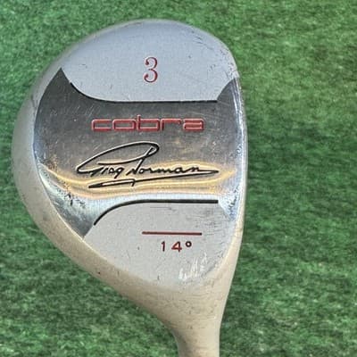 Vintage Cobra Greg Norman 3 Wood 14° Mens RH Steel Silver Fairway Golf Club - Image 1
