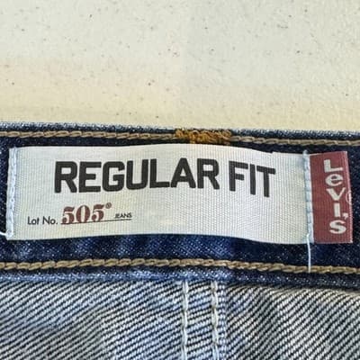 Vintage Levis 505 Jeans Mens 34x32 Blue Regular Fit Straight Leg Denim - Thumbnail 4