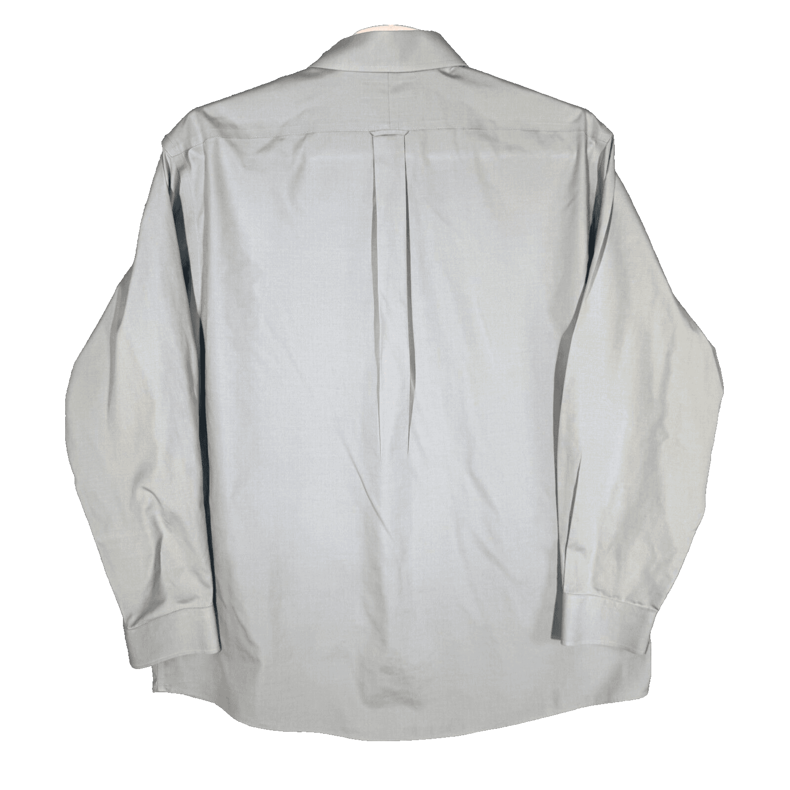 Gold Label Men’s Dress Shirt 17.5×35 Blue Cotton Fitted Long Sleeve Formal - Thumbnail 2