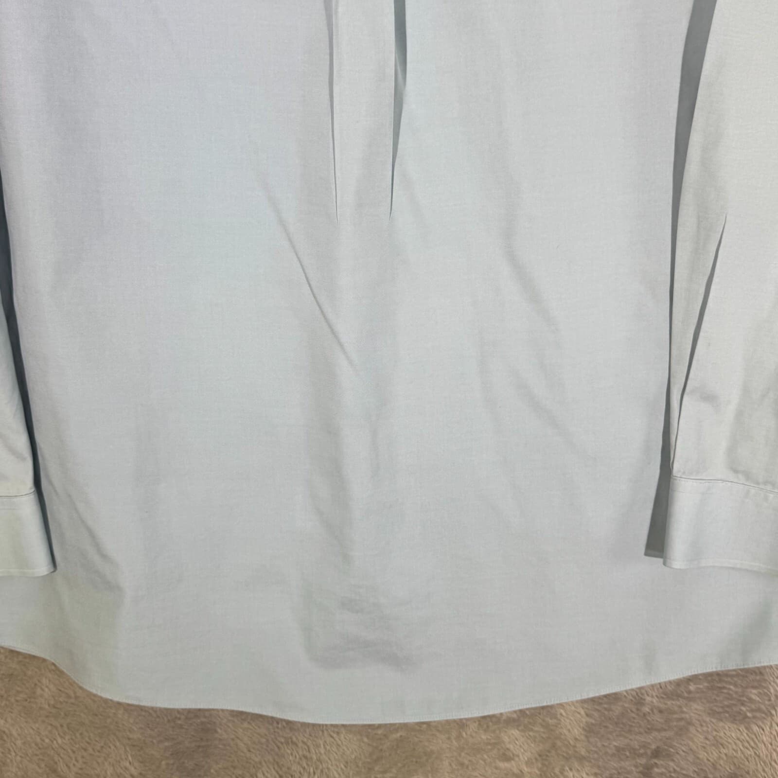 Gold Label Men’s Dress Shirt 17.5×35 Blue Cotton Fitted Long Sleeve Formal - Thumbnail 13