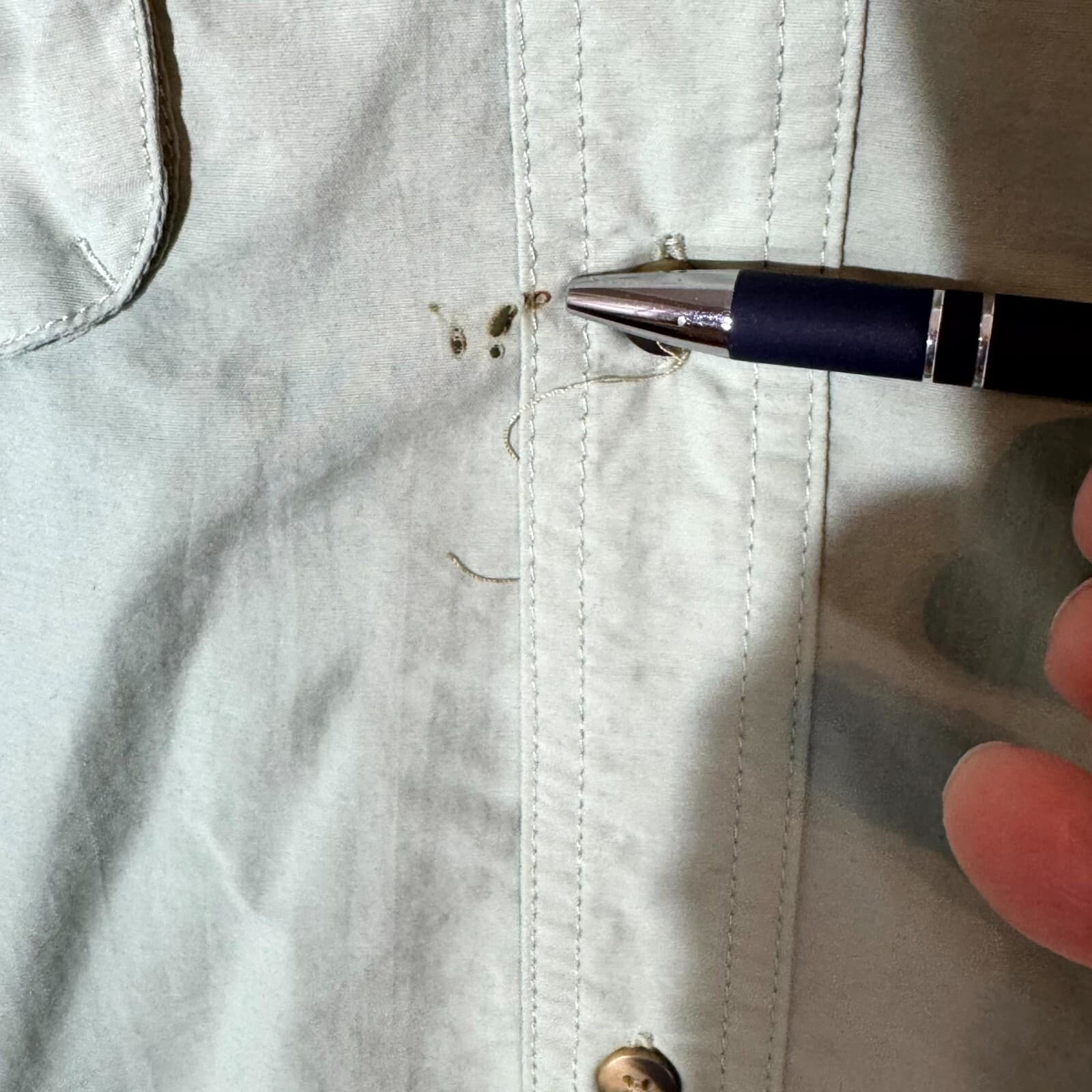 L.L.Bean Men’s Shirt XL Green Nylon Mesh Lined Long Sleeve Button-Down - Thumbnail 7