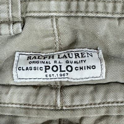Polo Ralph Lauren Shorts Mens 40 Khaki Classic Polo Chino Cargo Pockets - Thumbnail 3