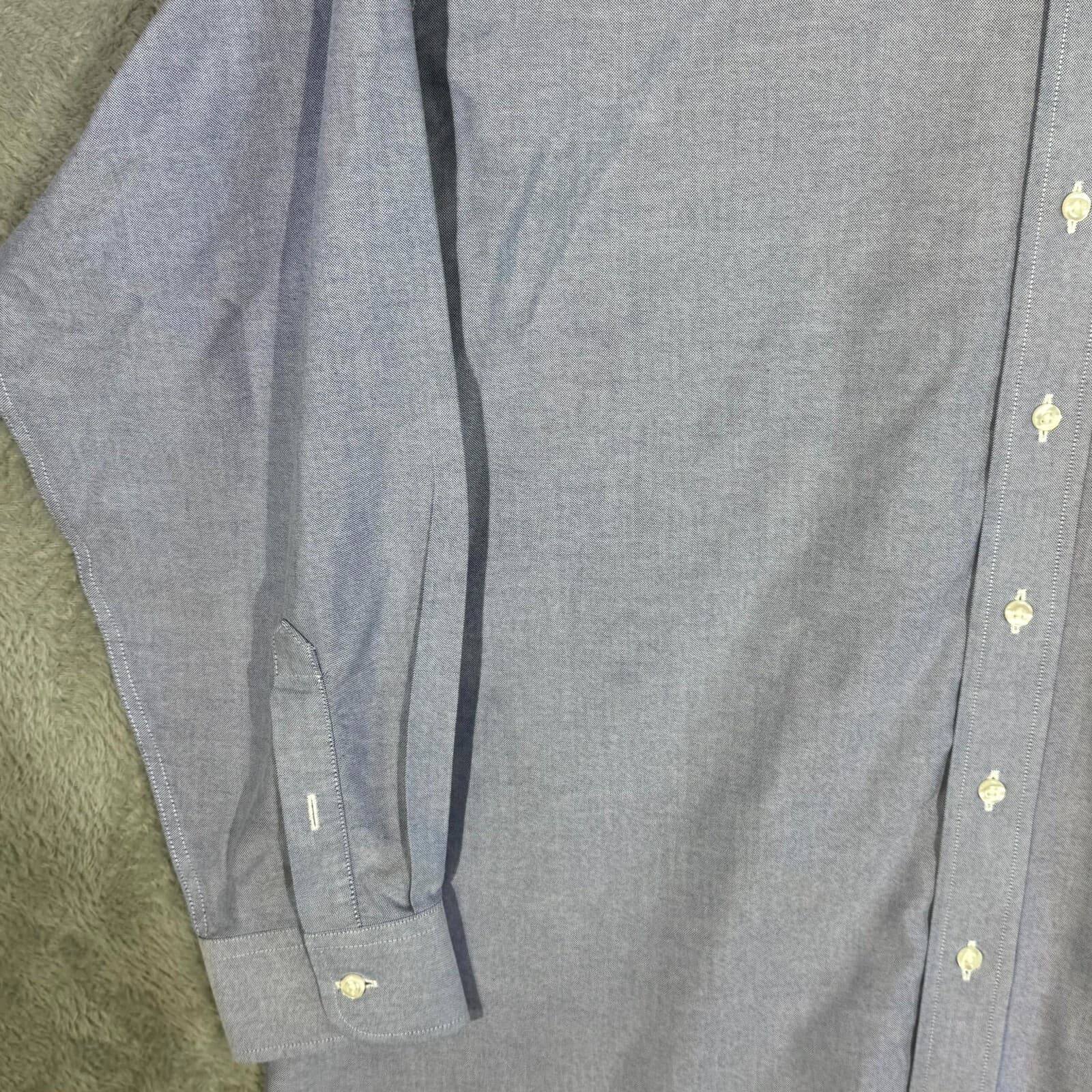 Gold Label Men’s Dress Shirt 17.5×35 Purple Cotton Long Sleeve Formal - Thumbnail 3