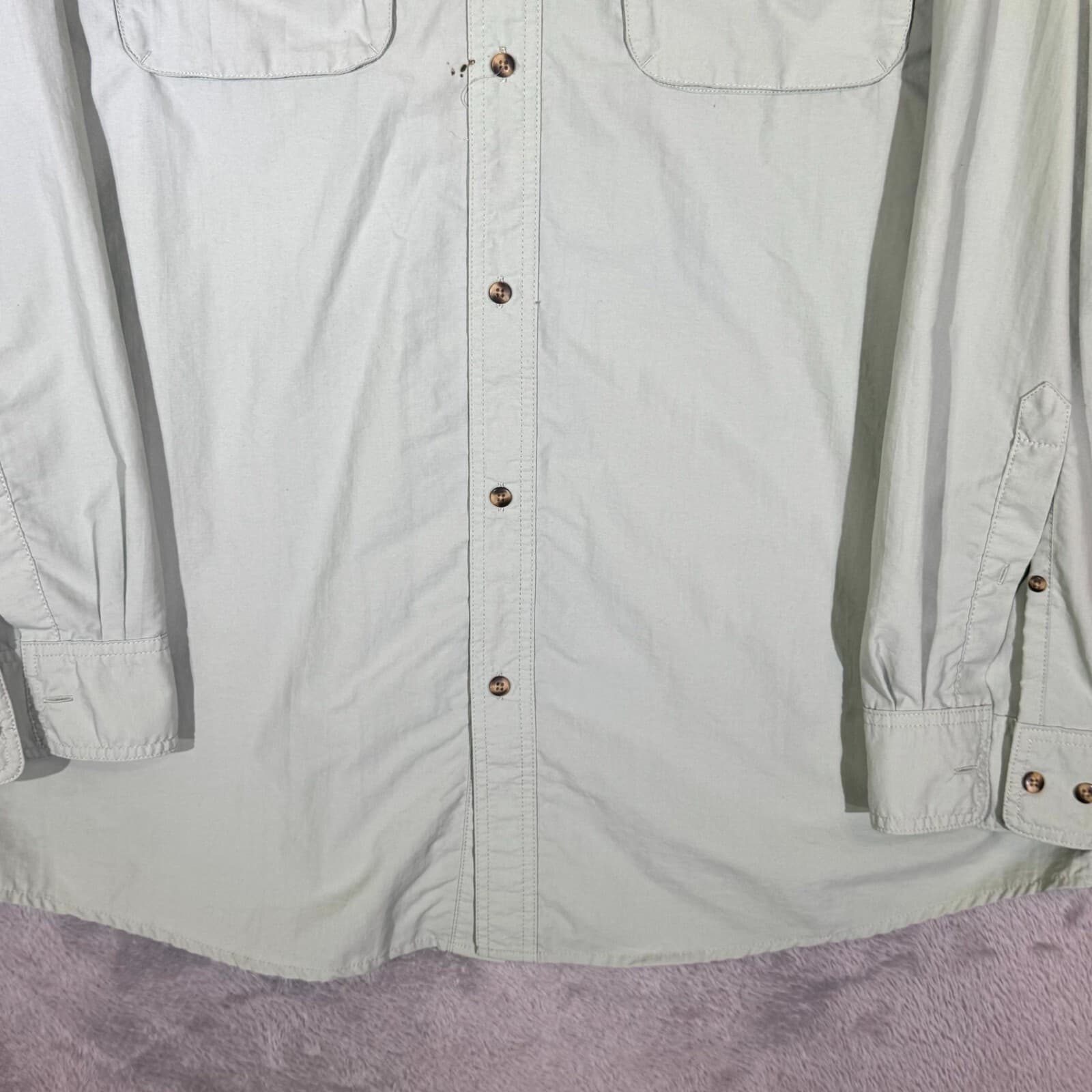 L.L.Bean Men’s Shirt XL Green Nylon Mesh Lined Long Sleeve Button-Down - Thumbnail 6