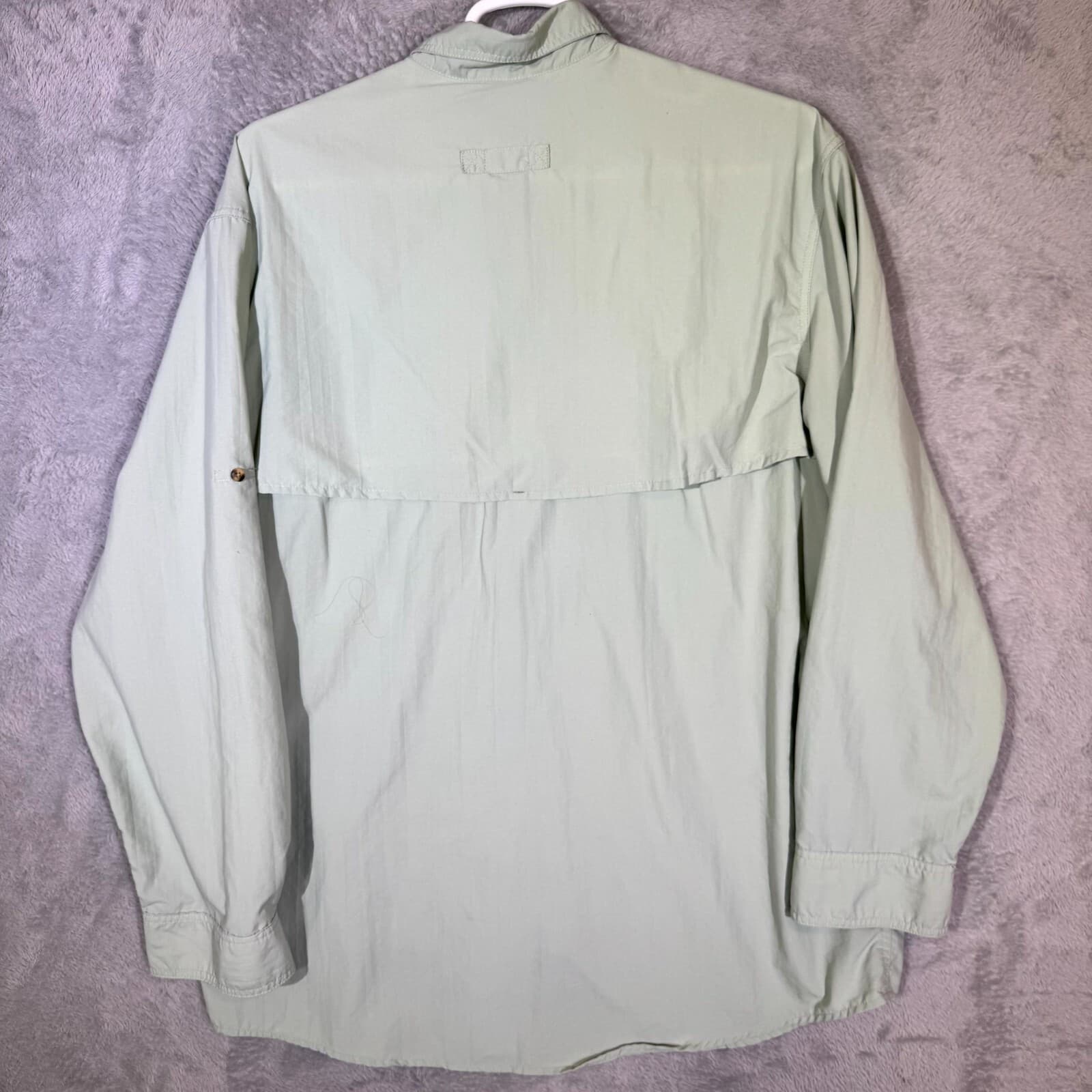 L.L.Bean Men’s Shirt XL Green Nylon Mesh Lined Long Sleeve Button-Down - Thumbnail 2