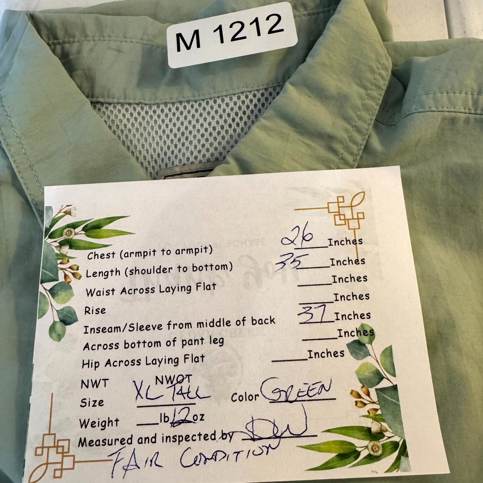 L.L.Bean Men’s Shirt XL Green Nylon Mesh Lined Long Sleeve Button-Down - Thumbnail 16