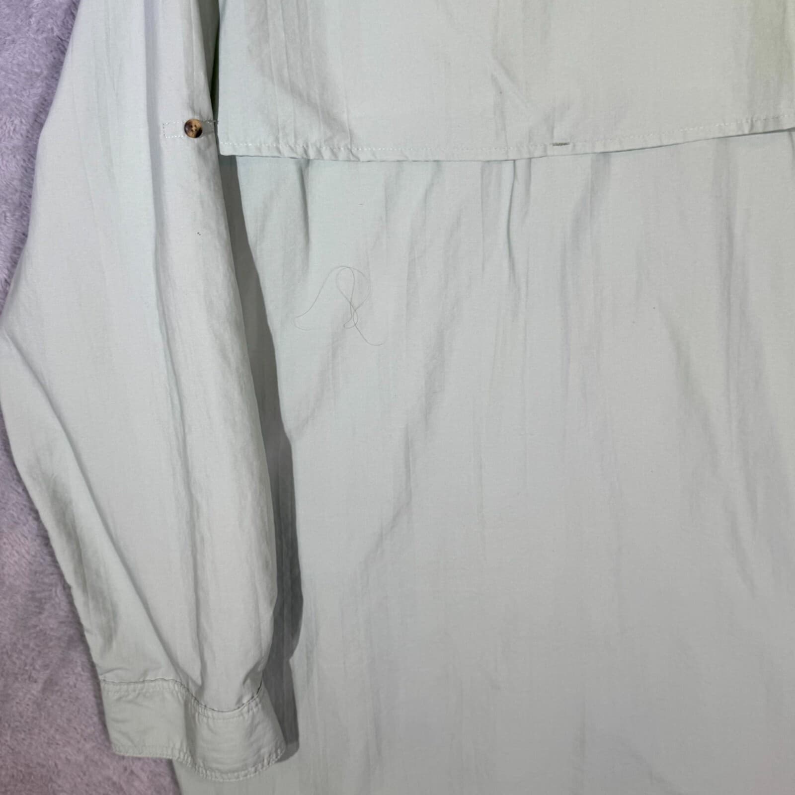 L.L.Bean Men’s Shirt XL Green Nylon Mesh Lined Long Sleeve Button-Down - Thumbnail 8