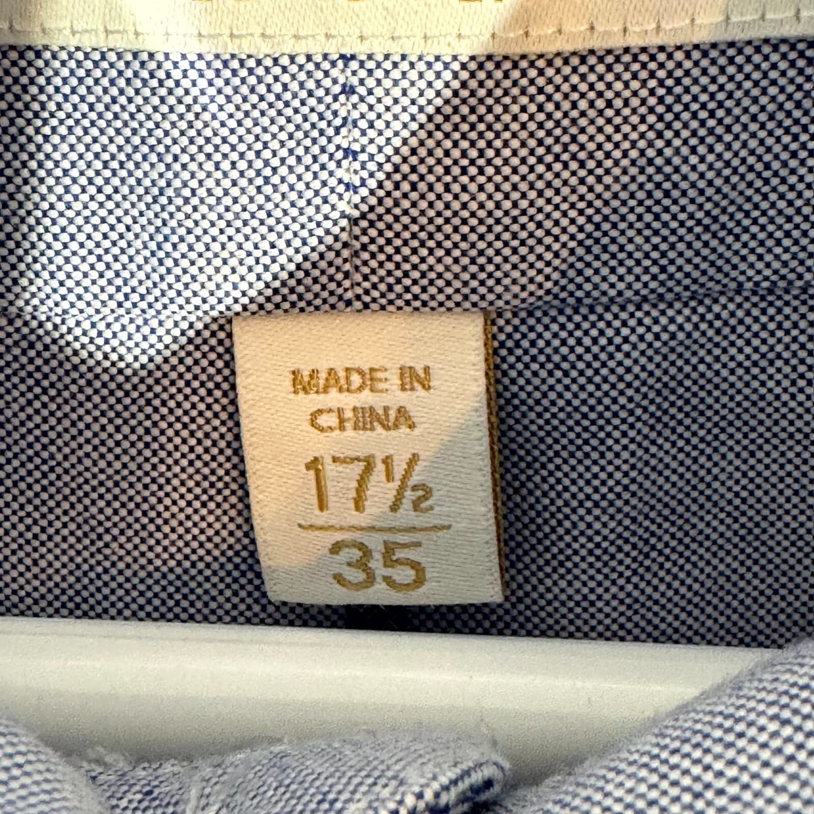 Gold Label Men’s Dress Shirt 17.5×35 Purple Cotton Long Sleeve Formal - Thumbnail 8