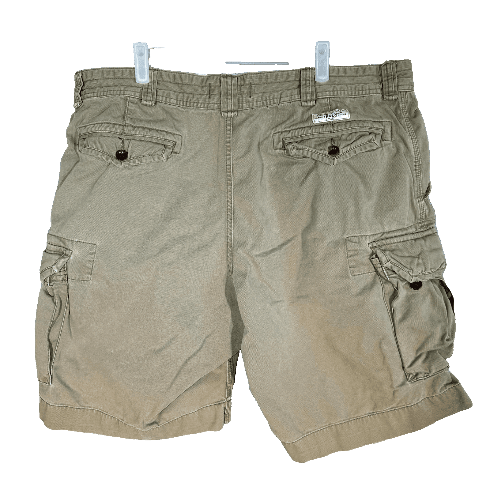 Polo Ralph Lauren Shorts Mens 40 Khaki Classic Polo Chino Cargo Pockets - Thumbnail 2