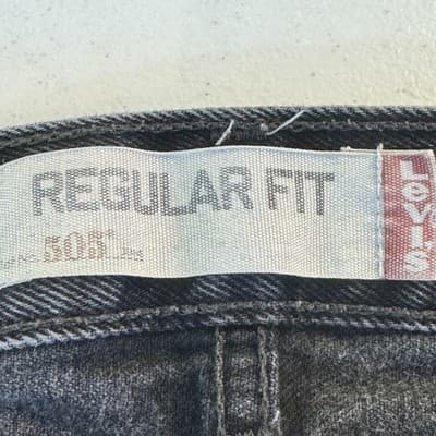 Levis 505 Jeans Mens 38x32 Black Regular Fit Denim Straight Leg 100% Cotton - Thumbnail 6