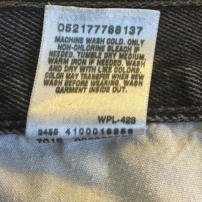 Levis 505 Jeans Mens 38x32 Black Regular Fit Denim Straight Leg 100% Cotton - Thumbnail 5