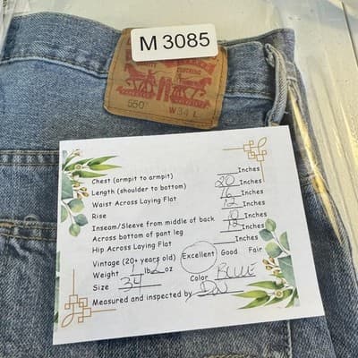 Levis 550 Denim Jean Shorts Mens 34 Blue Relaxed Fit Mid Rise 10 Inseam Casual - Thumbnail 8