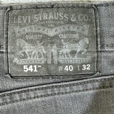 Levis 541 Jeans Mens 40x32 Gray Athletic Tapered Stretch Pants Classic 541 Fit - Thumbnail 3