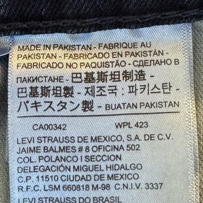 Levis 559 Jeans Mens 42x30 Dark Wash Blue Relaxed Straight Fit Denim Stretch - Thumbnail 4