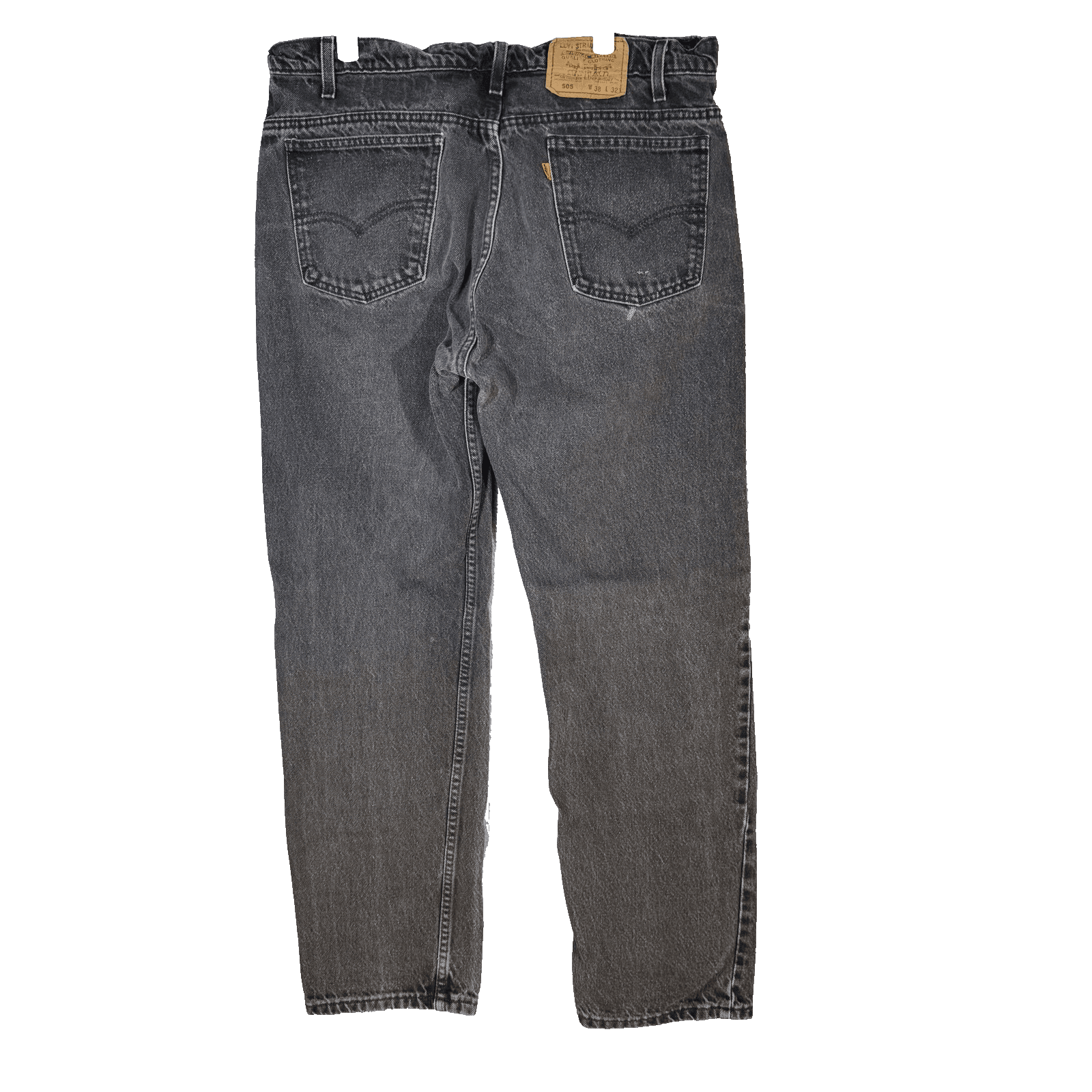 Vintage Levis 505 Jeans Mens 38x32 Black Denim Straight Fit Made USA 90s Pants - Thumbnail 2