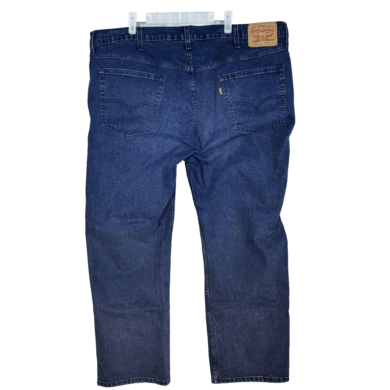 Levis 559 Jeans Mens 42x30 Dark Wash Blue Relaxed Straight Fit Denim Stretch - Thumbnail 2