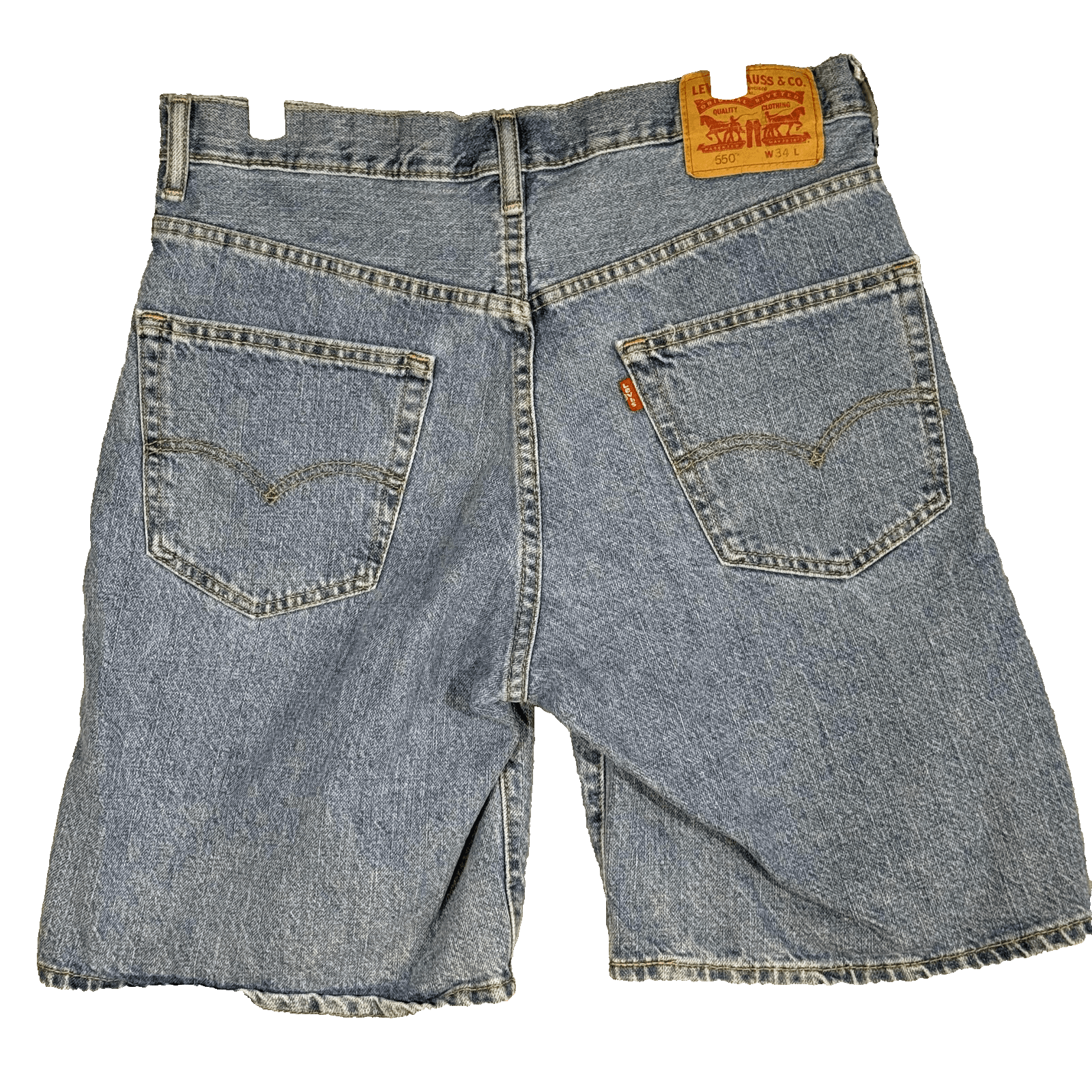 Levis 550 Denim Jean Shorts Mens 34 Blue Relaxed Fit Mid Rise 10 Inseam Casual - Thumbnail 2
