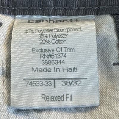 Carhartt Pants Mens 38x29 Gray Ripstop Relaxed Fit Utility Workwear Zip Pocket - Thumbnail 7