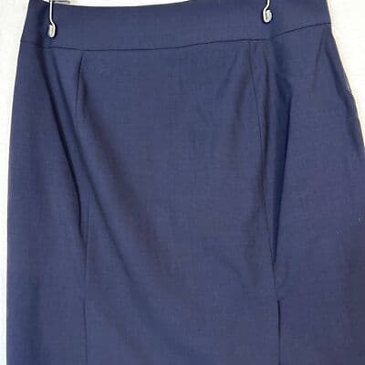 Banana Republic Navy Wool-Blend Pencil Skirt Size 8 – Side Zipper & Slit W 167 - Thumbnail 2
